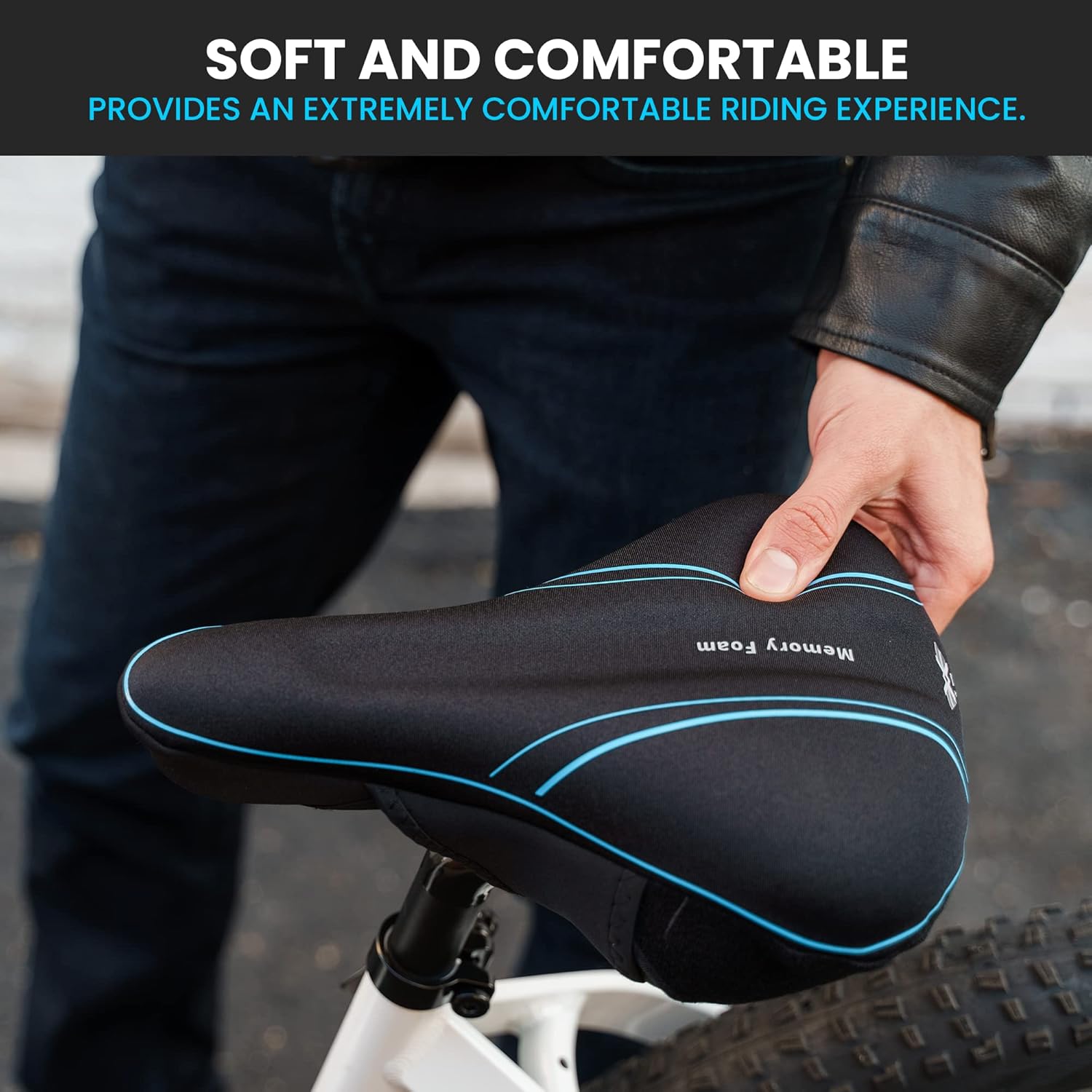 Bike Seat Cover Padded Memory Foam & Gel fits Peloton Bike, Peloton