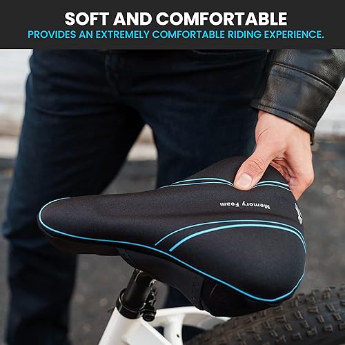 Miniatura 6 de X Wing Funda de asiento de bicicleta acolchada con espuma viscoelástica o gel, sillín de bicicleta suave para hombres y mujeres, cómodo cojín
