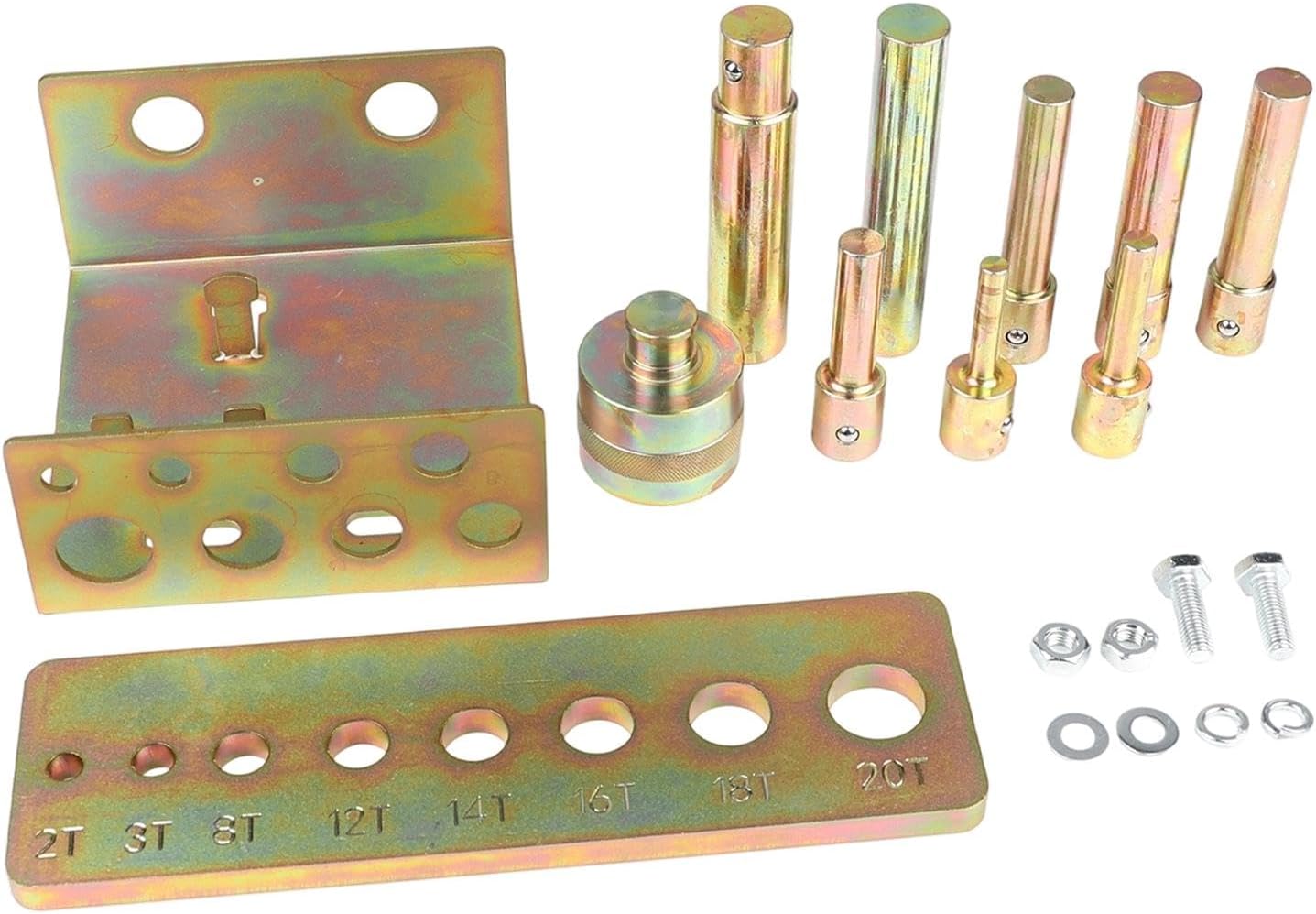 Hydraulic Press Pin Punch Set with Bracket - 8-Piece Tool Kit Compatible with Models 24811, 24812, 25087, 25088