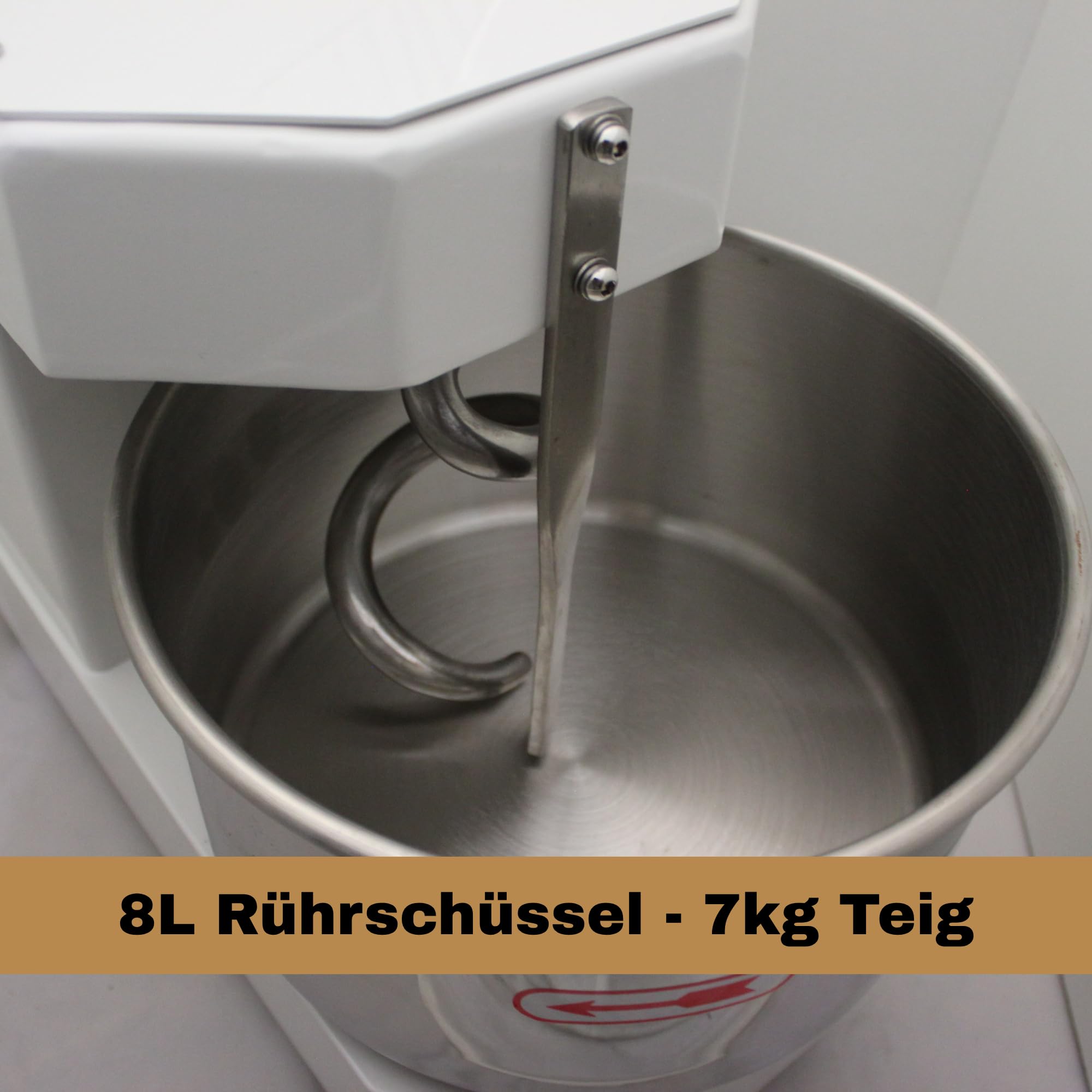 Professionelle Teigknetmaschine - 8,5L Kesselvolumen - 7kg Teigkapazität - 450W Spiral-Knet-Technologie - Platzsparendes Tischgerät 46×29cm - 230V Anschluss | Für Bäckereien & Restaurants