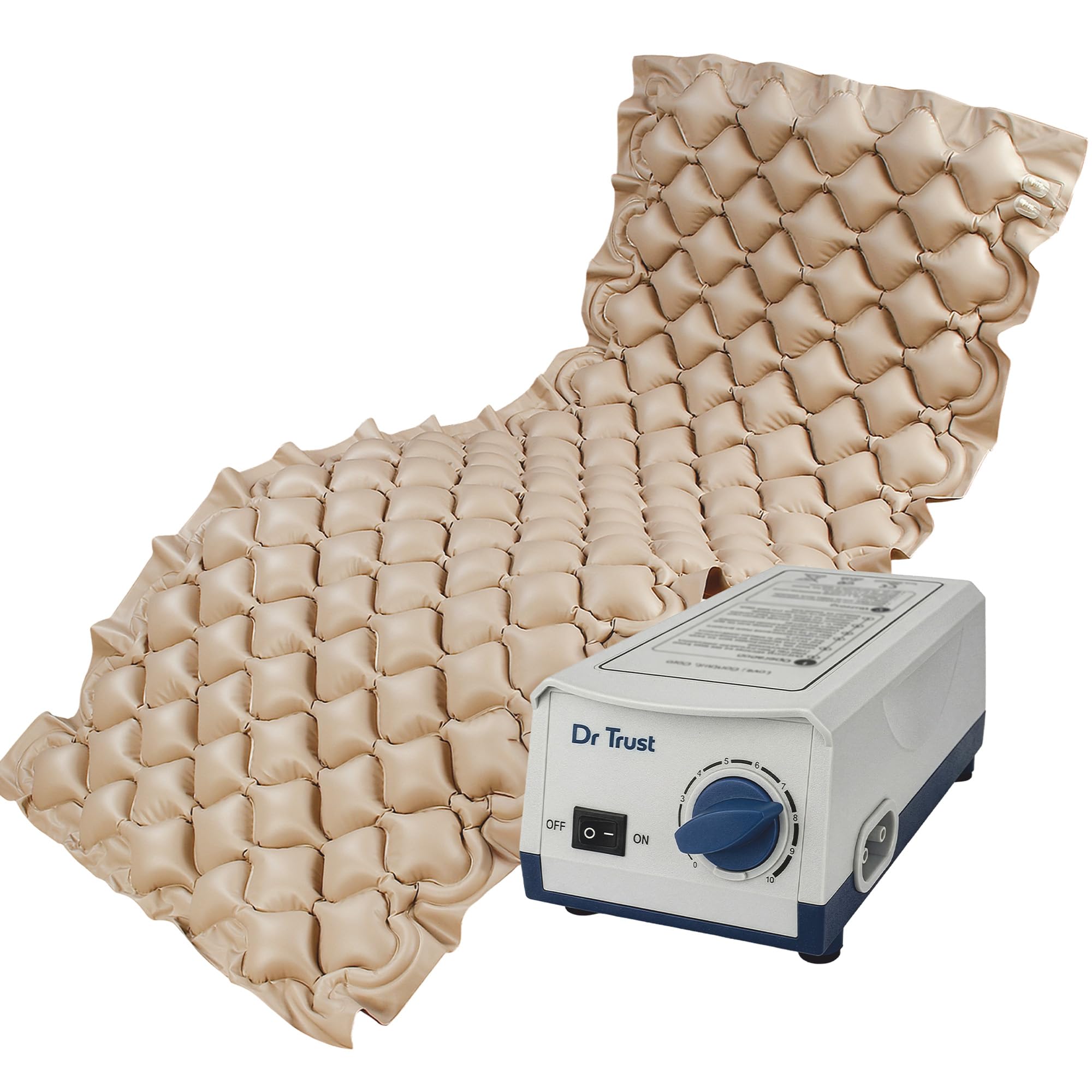 Dr Trust USA Anti-Decubitus Bubble Air Mattress for Patients, Bed Sores Prevention, Comfortable Sleep Inflatable Pad with Pump - 343 (Brown)-image-6