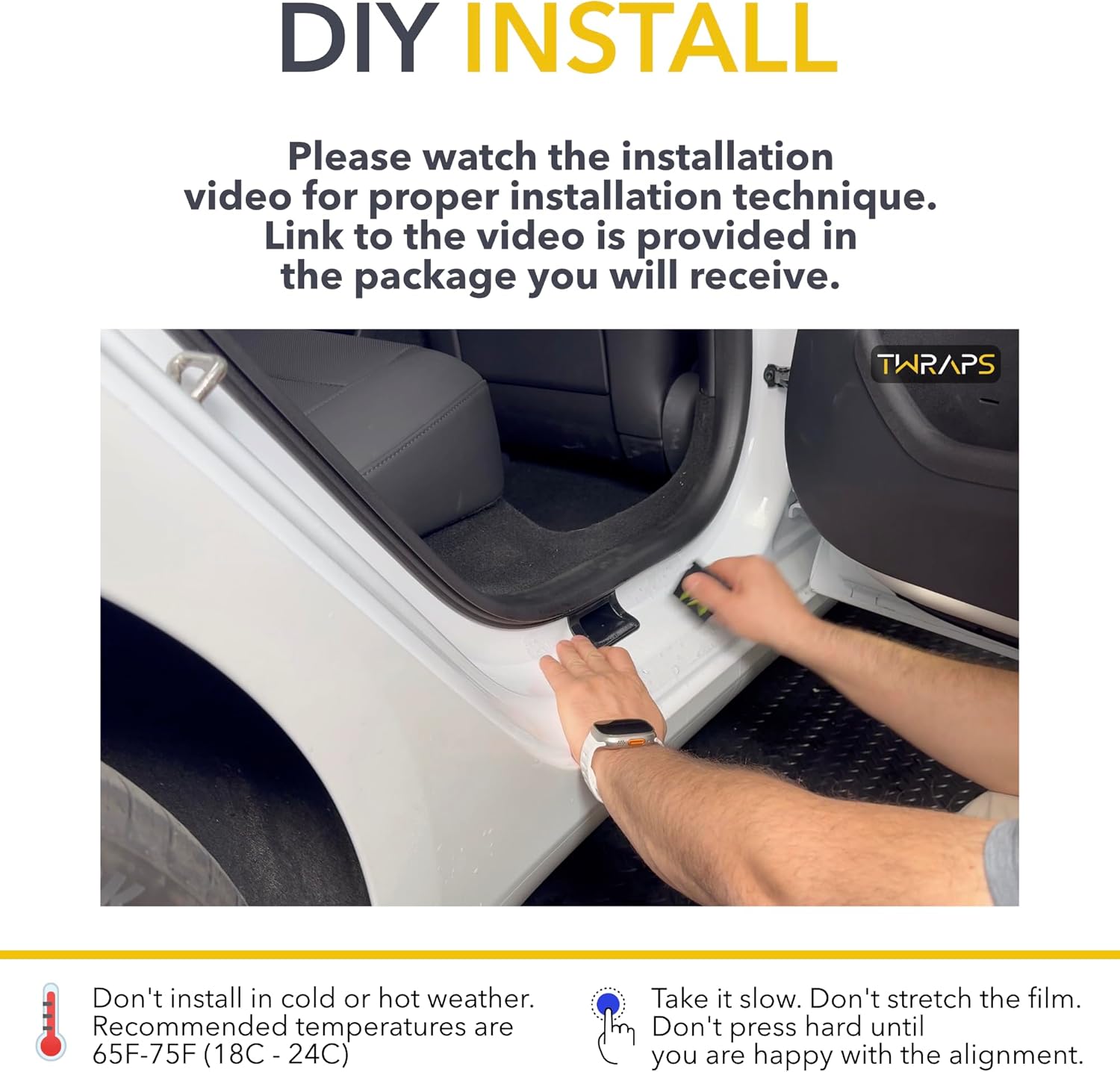 TWRAPS Door Entries PPF for Tesla Model 3 2024-2026, Anti Scratch Paint Protection Film Cover, Clear Self Healing Shield Guard for Door Sills, Protective Accessories for Highland