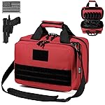 DBTAC Gun Range Bag XS | Tactical 1~2 Pistol Bag Firearm Shooting Case with Lockable Zipper for Women Ladies (Red)