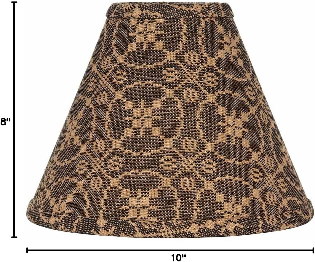 Home Collection by Raghu Marshfield Jacquard Black & Tan Lampshade, 10"