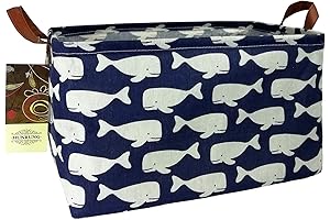 HUNRUNG Rectangle Storage Basket: Adorable Whale-Themed Organizer for Joyful Tidying