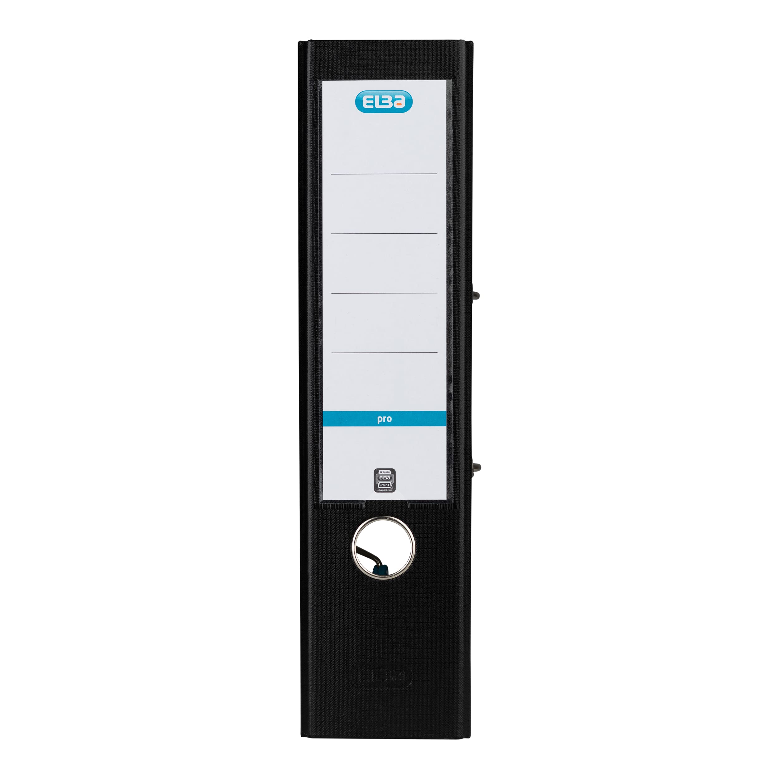 Elba 10456SW Smart Pro Lot de 10 classeurs avec étiquette de tranche interchangeable Noir Largeur 8 cm Format A4