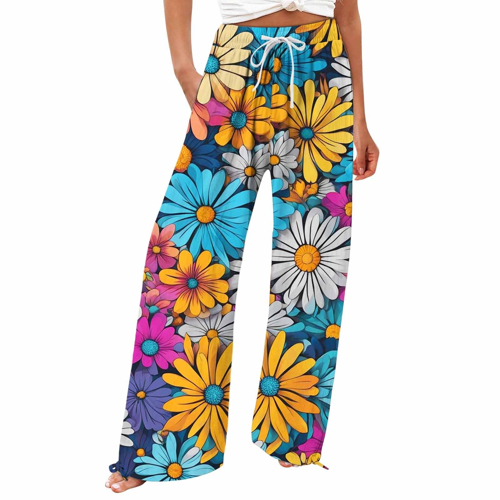 Pantalones de Mujer Pierna Ancha Casual Ligero Casual Cintura Alta Elástico