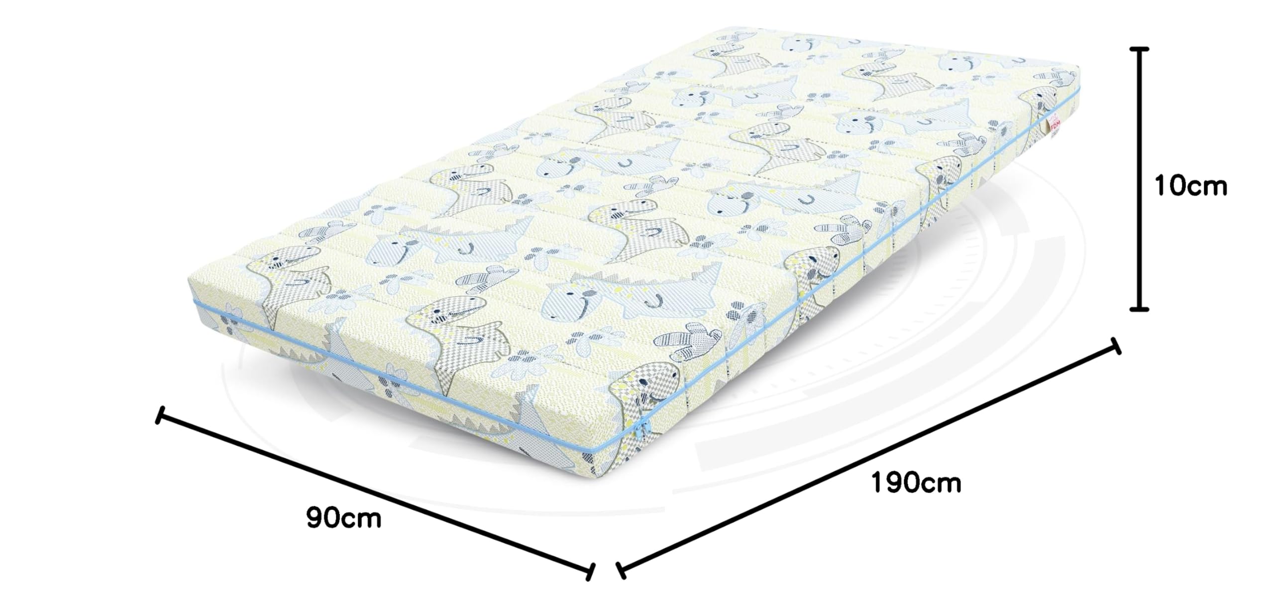 Matelas Enfant 90x190 cm Mousse Froide H3 Öko-Tex Housse Lavable Motif Dinosaures