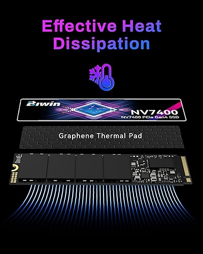 Miniatura 4 de BIWIN Black Opal NV7400 SSD de 4 TB Gen4x4, velocidad de lectura de hasta 7450 MBs, NVMe M.2 2280 PCIe 4.0 Unidad interna de estado sólido para