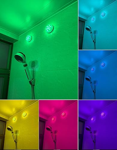 Miniatura 7 de Luces de baño inalámbricas que funcionan con pilas, luz LED brillante impermeable para baño, ducha, spa, luces de tocador, para luces de techo de