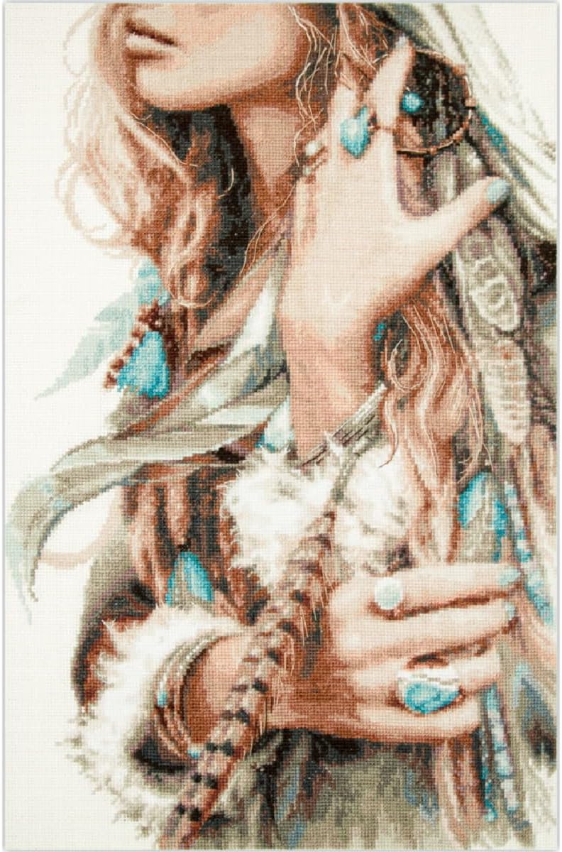 Magic Needle Boho Girl Counted Cross Stitch Kit 27x43cm