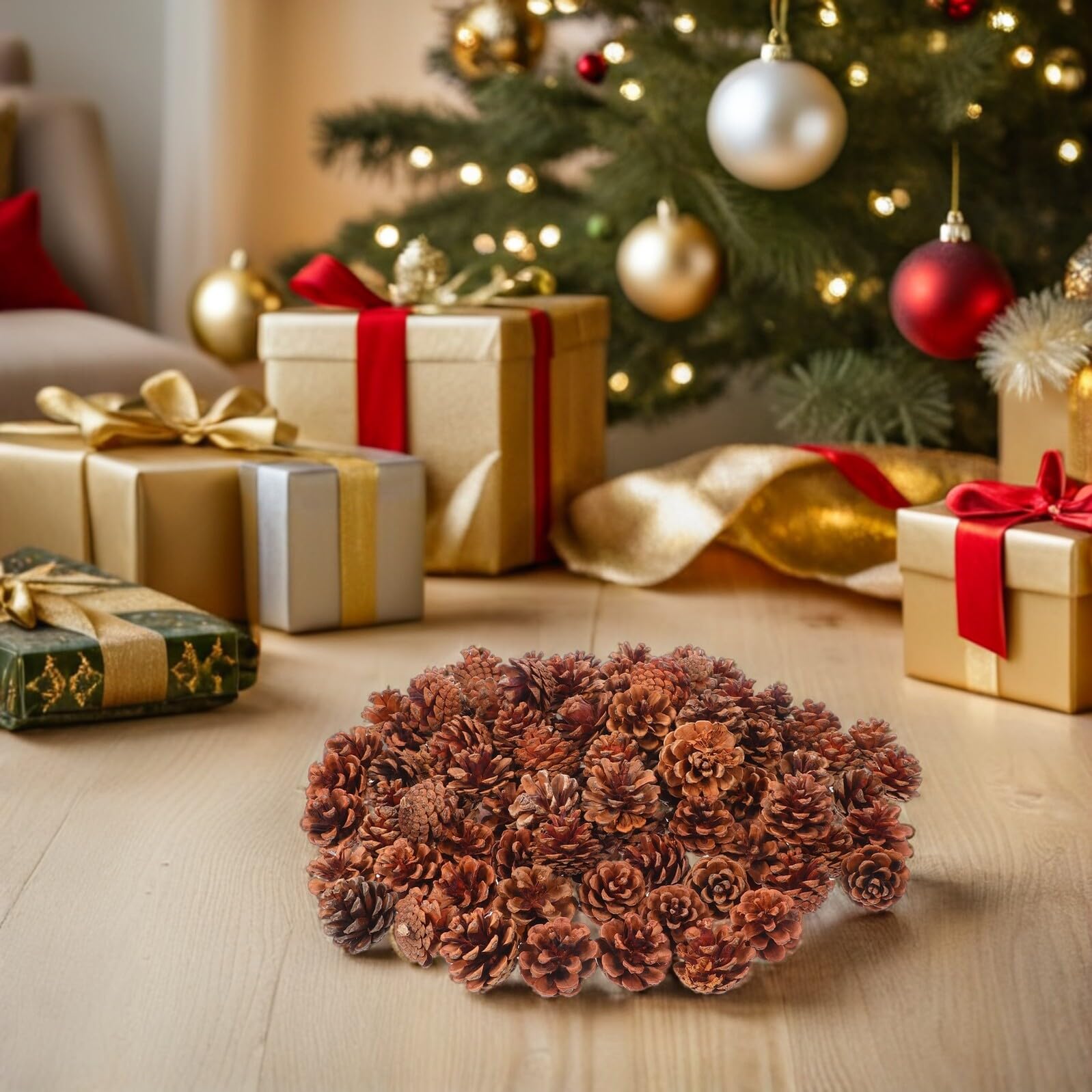TOYANDONA 130 Piezas de Piñas Pequeñas Auténticas para Manualidades y Relleno de Jarrones, Adorno Rústico para Navidad y Acción de Gracias