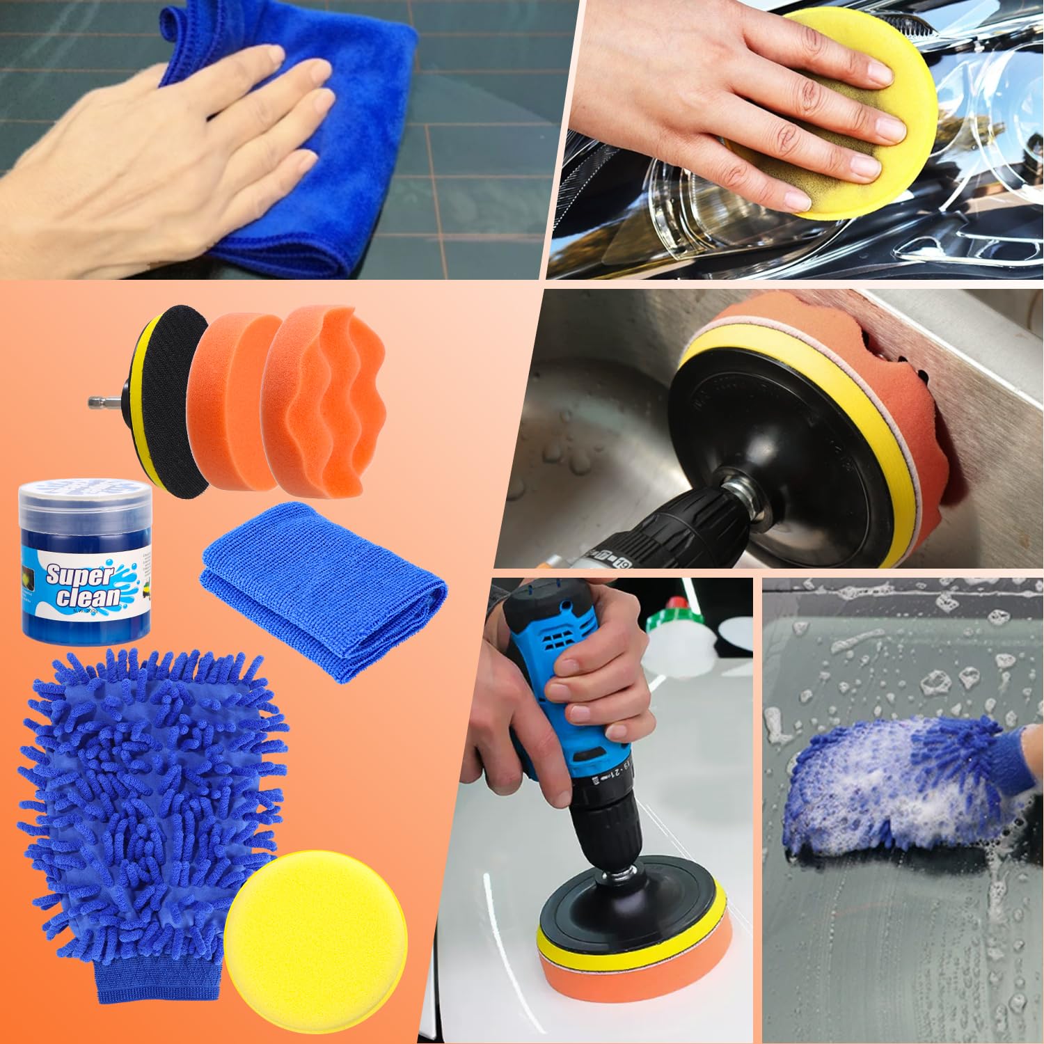 Kit Pulizia Auto LYACON 28 Pezzi - Per Interni Ed Esterni, Spazzole, Lavavetri, Detergenti - Foto 11