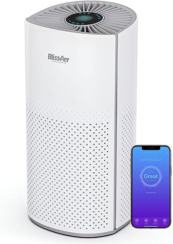 Kery Plus - Purificadores de aire para el hogar, habitación grande, mascotas de hasta 1800 pies cuadrados, WiFi inteligente y control de voz,