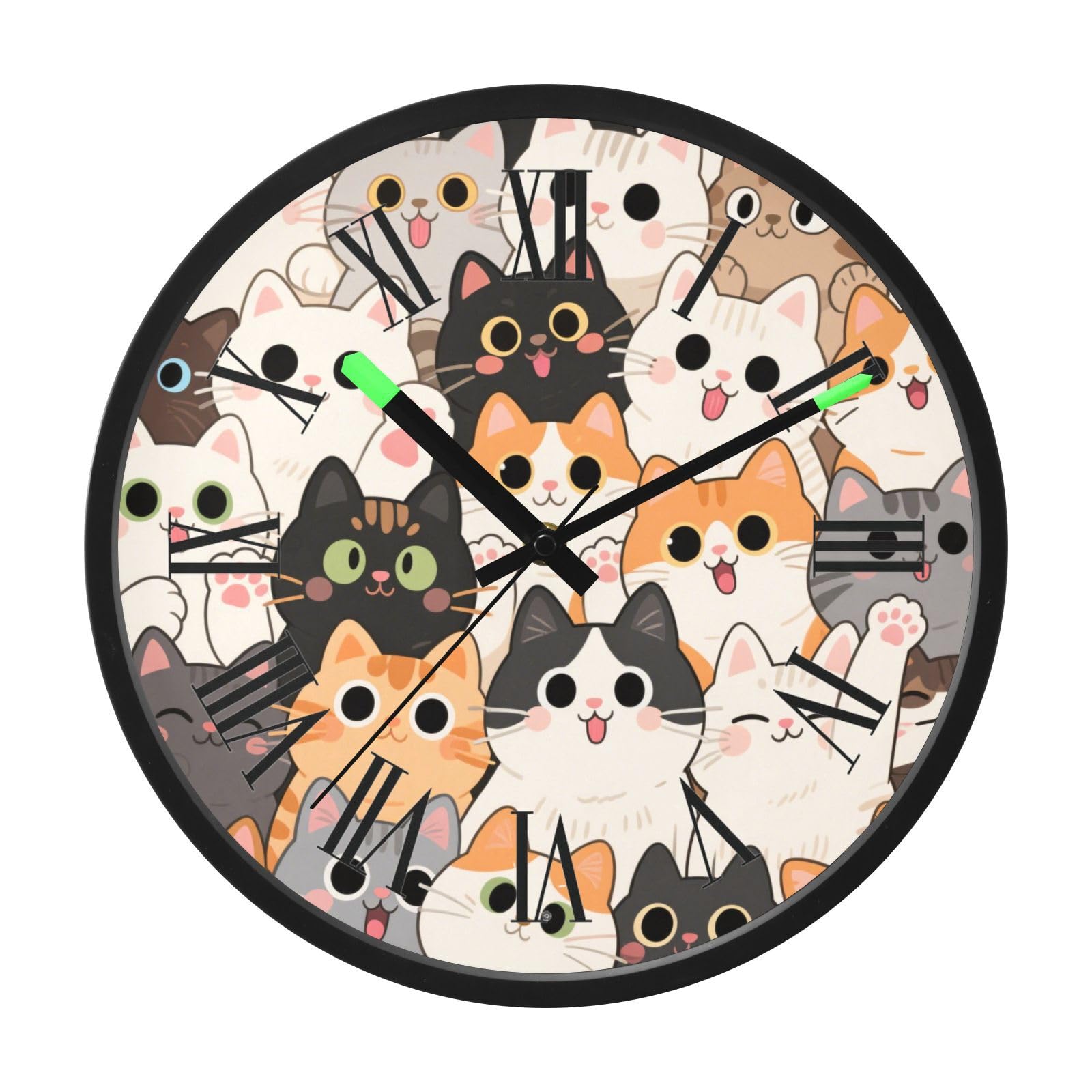 Horloge murale lumineuse à activation vocale moderne sans tic-tac silencieuse