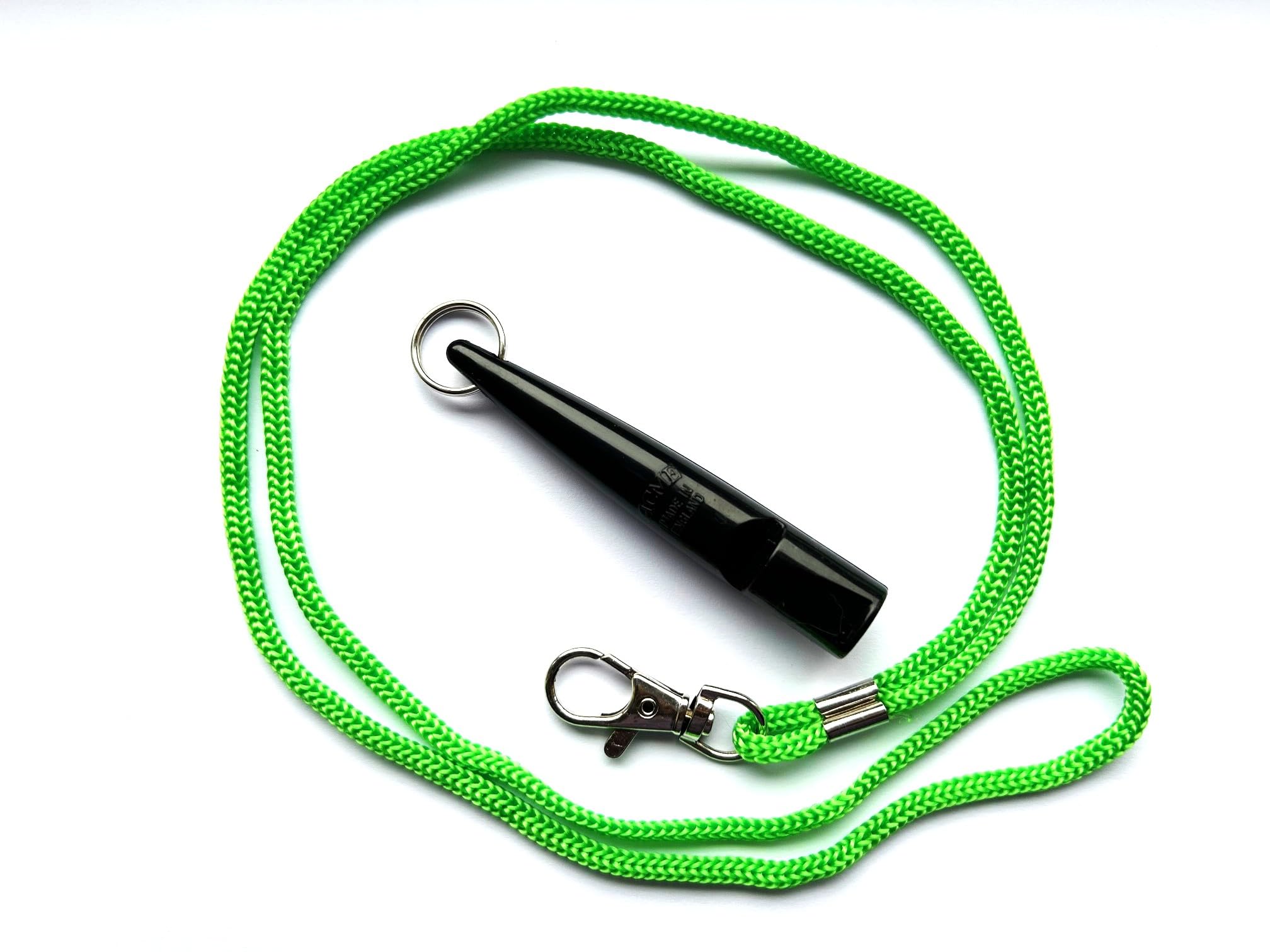 ACME 210.5 Dog Whistle - Black with contrasting dayglo green lanyard