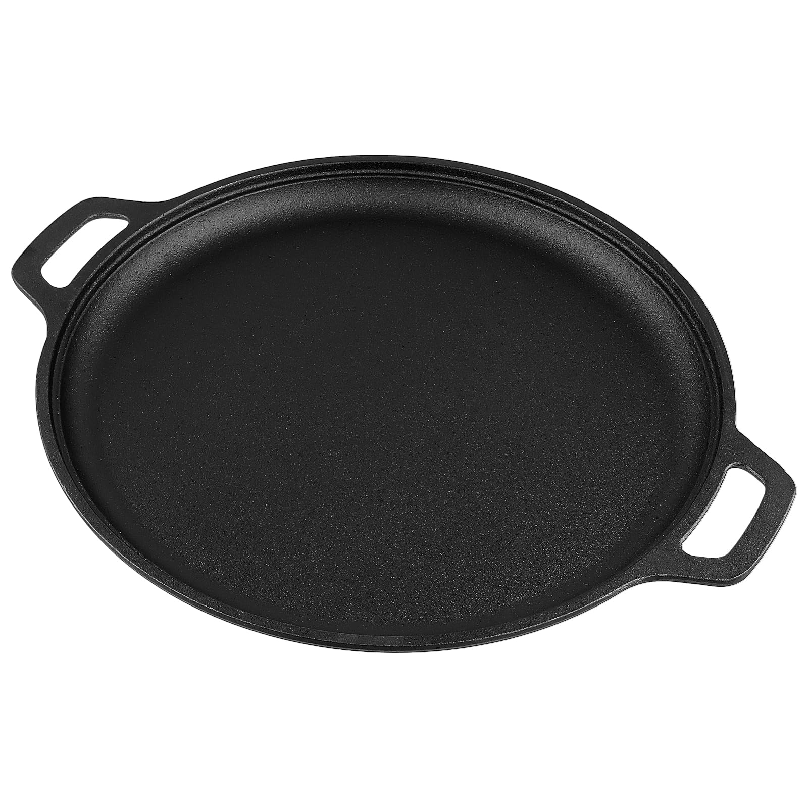 SINJEUN Patelnia grillowa z żeliwa, 30 cm średnicy, czarna płyta grillowa z uchwytem, patelnia z żeliwa do kuchni, grilla i serwowania