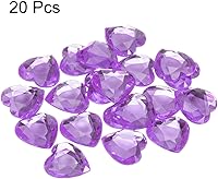 Vista 3 de MECCANIXITY 20 piezas de diamantes de imitación acrílicos de corazón de 0.98 pulgadas (0.984 in) con parte trasera plana, gemas de plástico