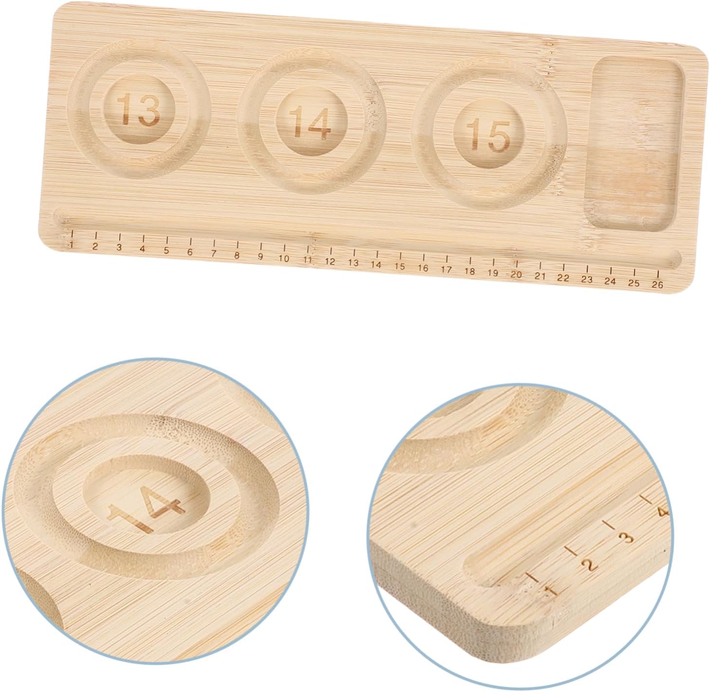 Wood Bead Tray for Jewelry Making, Bracelet Design Board with Compartments