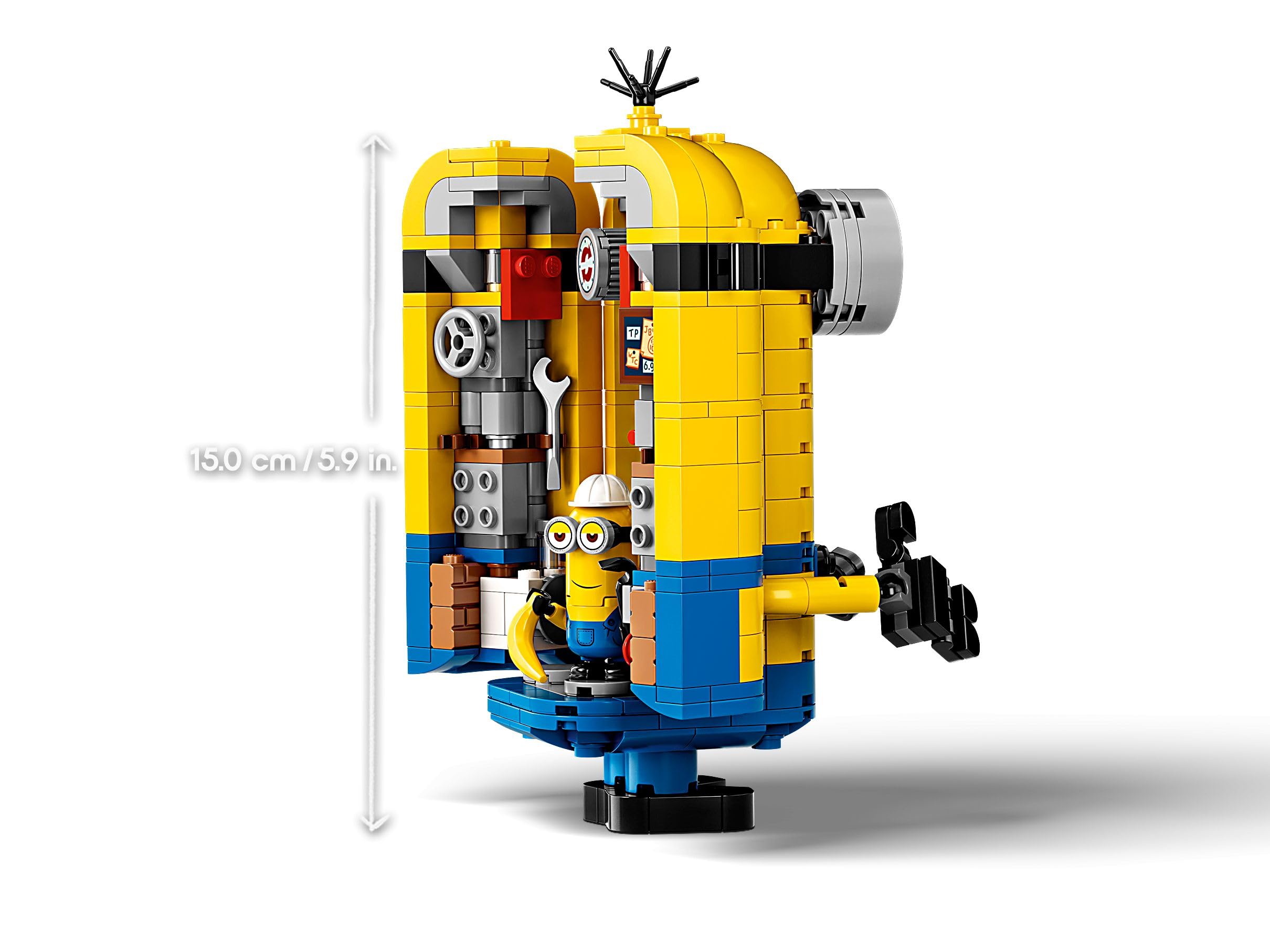 LEGO 75551 Minions Personaggi Minions e la loro Tana, Giochi per Bambini e Bambine con Personaggi di Stuart, Kevin e Bob, Gadget e Idee Regalo