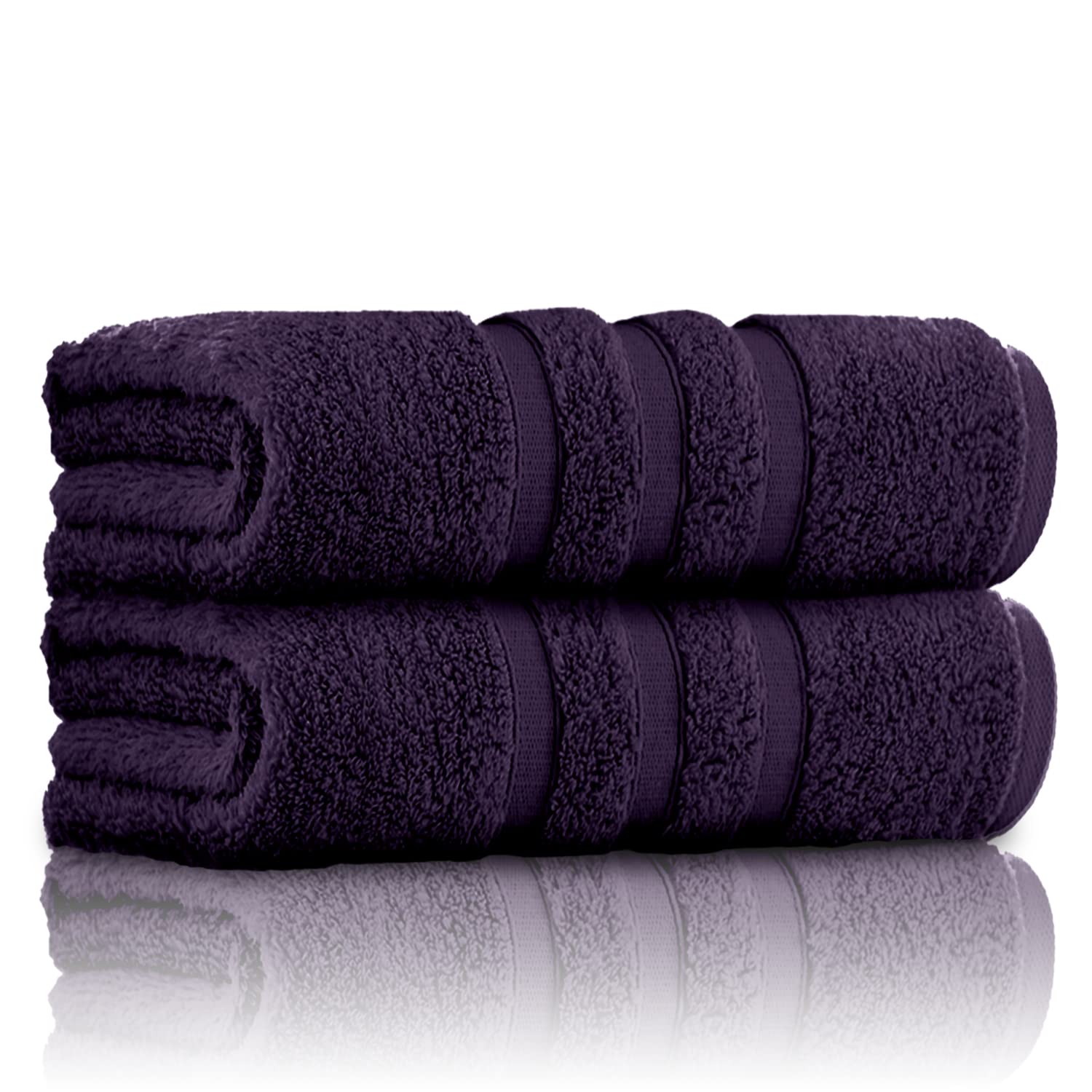 GC GAVENO CAVAILIA 100% Ringspun Cotton Bath Towels, Luxury 550 GSM Zero Twist Towel Sheets, Purple, 70x120 Bath Towel