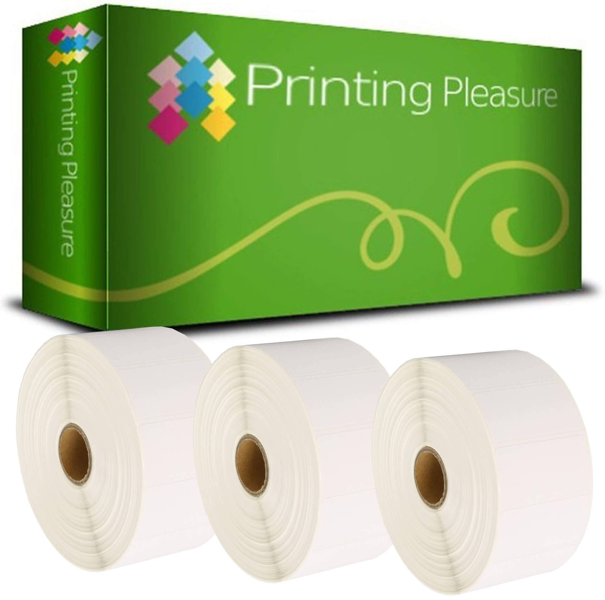 Printing Pleasure 3 x Zebra 52mm x 25mm Compatible Direct Thermal Labels for Zebra Type Printers | 2000 Labels per Roll