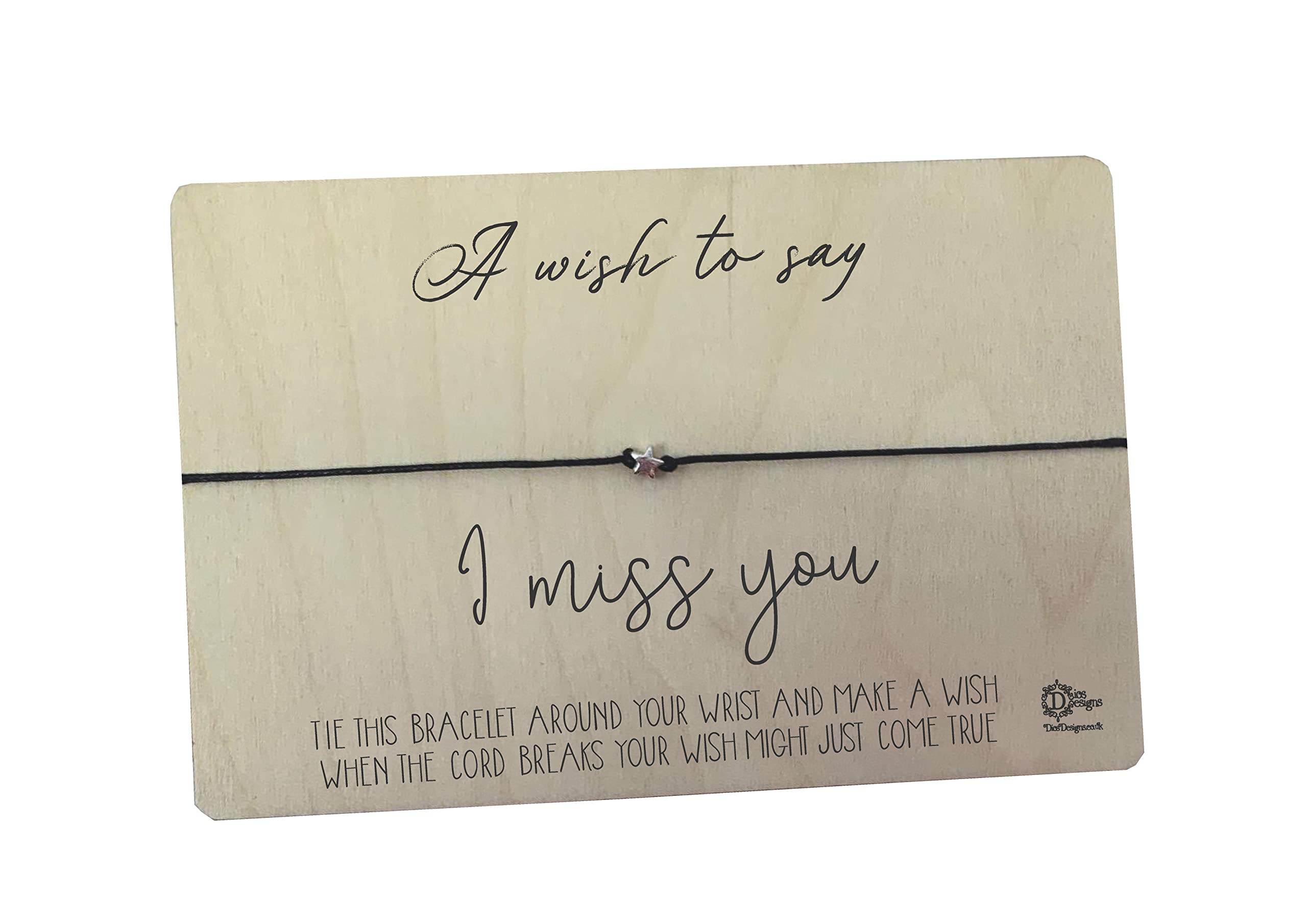 Wish Bracelet - A wish to say I Miss you DD1530 (Wood)