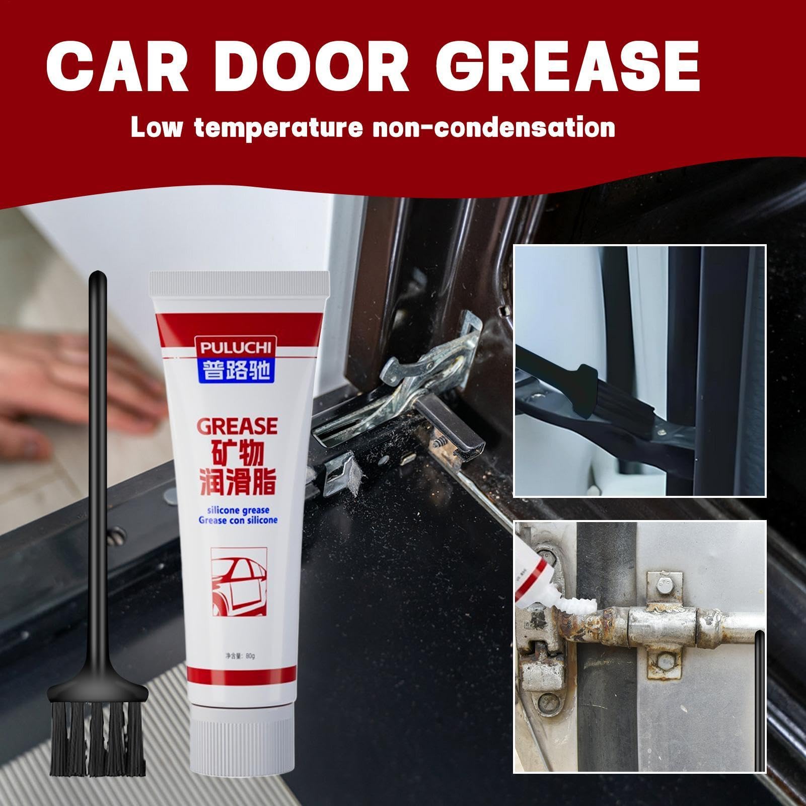 Graisse de roulement, graisse de voiture - Graisse de porte de garage | 80 g de graisse de toit coulissante automobile haute performance contre le sel, la saleté, tous les types de