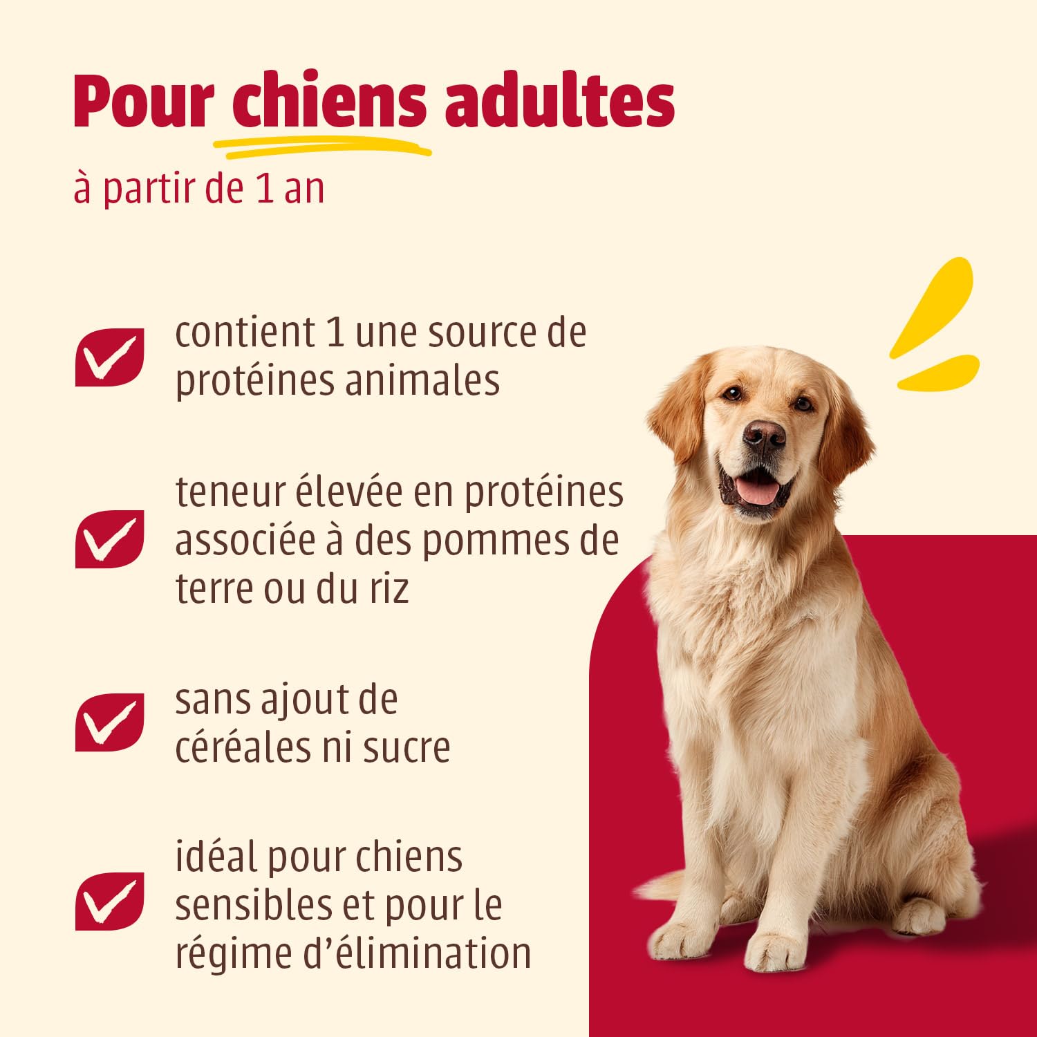 Nourriture pour chien GranCarno Sensitiv Adult d’animonda, nourriture humide pour chien adulte, pur poulet + pomme de terre, 6 x 800 g