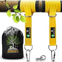 Vista 1 de Juego de 2 correas de 10 pies de largo con dos mosquetones de aleación y resistencia a la rotura de 2200 libras, instalación fácil y rápida