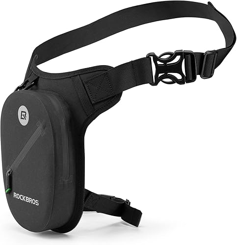 Miniatura 7 de ROCKBROS Bolsa de pierna caída para motocicleta, pequeña, impermeable, para hombres y mujeres, ciclismo, senderismo, riñonera, muslo, cangurera,