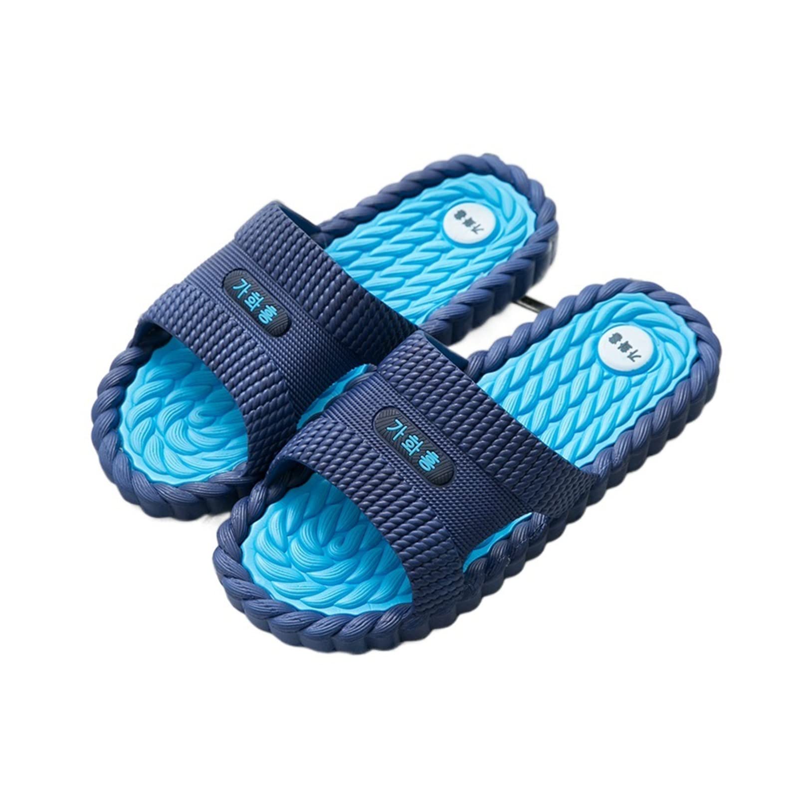 Acupressure Foot Massager, Acupoint Massage Slippers Shoes Reflexology Sandals For Men Women Grade 2 Pain (Color : Blue 43-44)