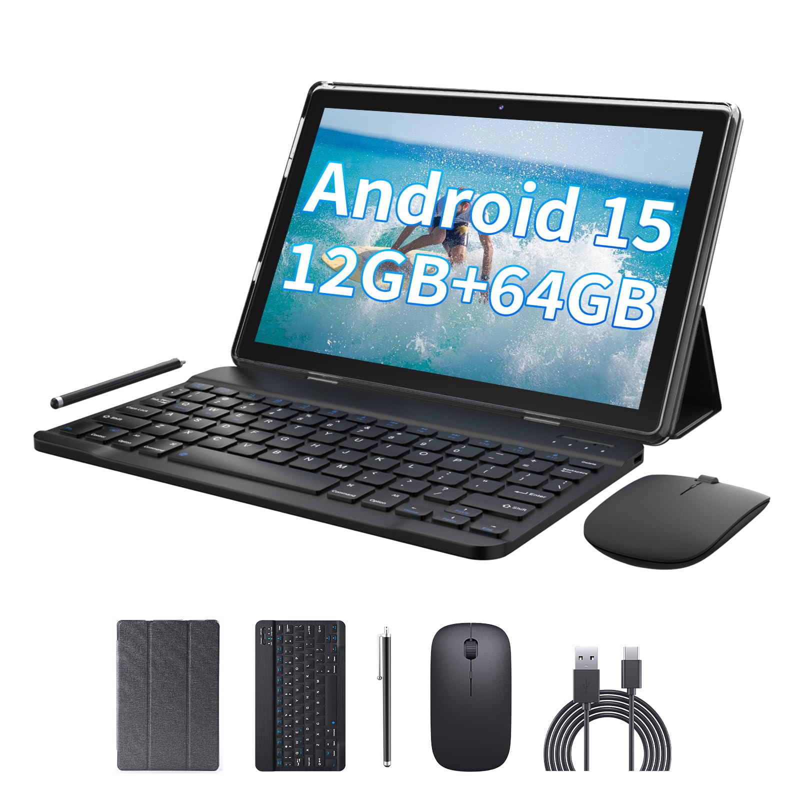 Amazon.com : 2 in 1 Android Tablet 12GB RAM+64GB ROM Tablets 10