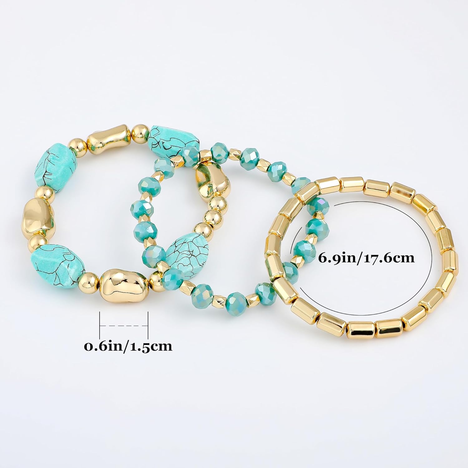 Boho Beaded Stretch Bracelets For Women Stackable Crystal Gold Plated Beaded Bracelets Set Trendy Handmade Friendship Braeclet Jewelry Gifts - Image 2