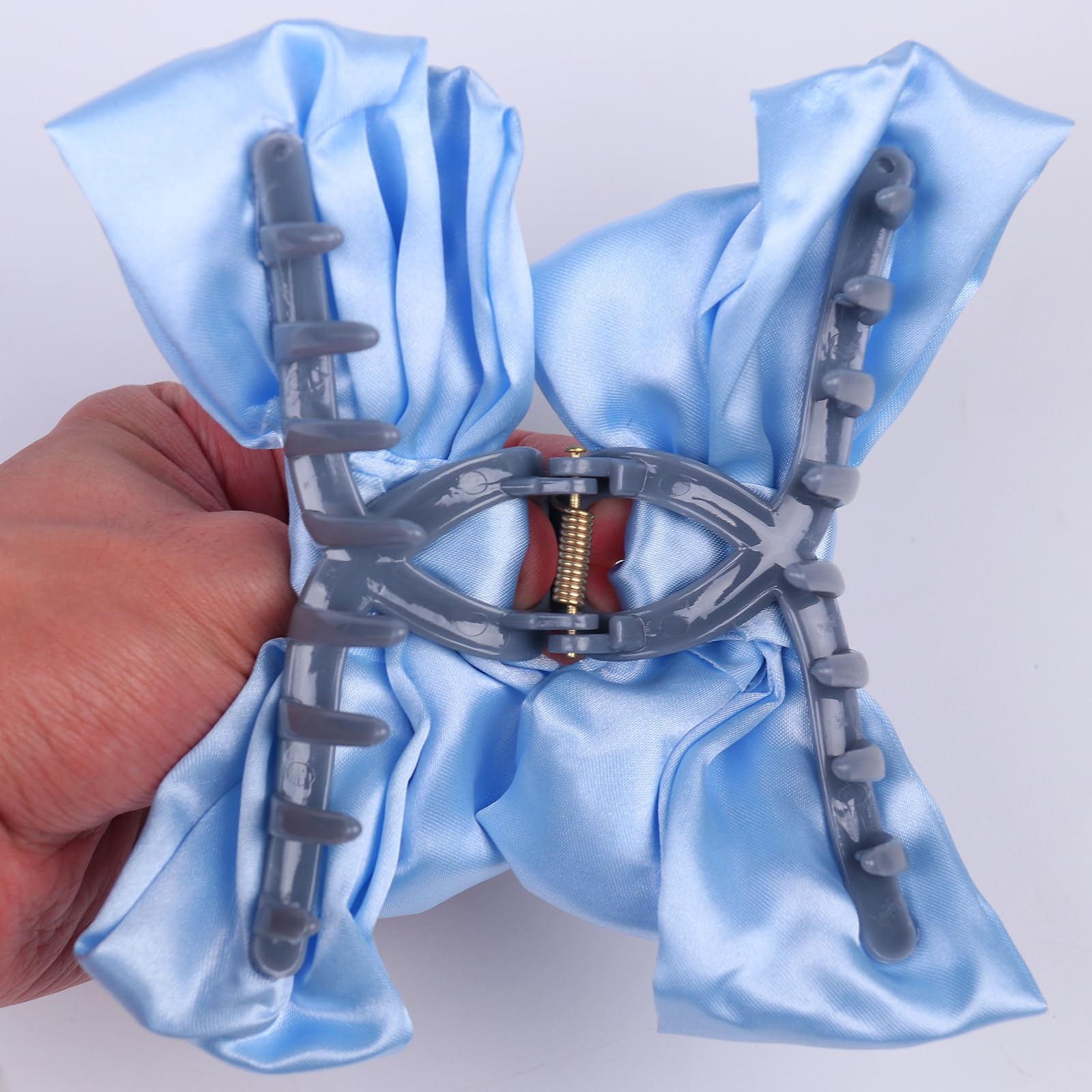 Hair Claw Clip Elegant Blue Bow Large Women Ponytail Holder Accessories Amazon.com : JOYOYO Hair Clip, 1Pcs Silky Satin Large Hair  main image 4