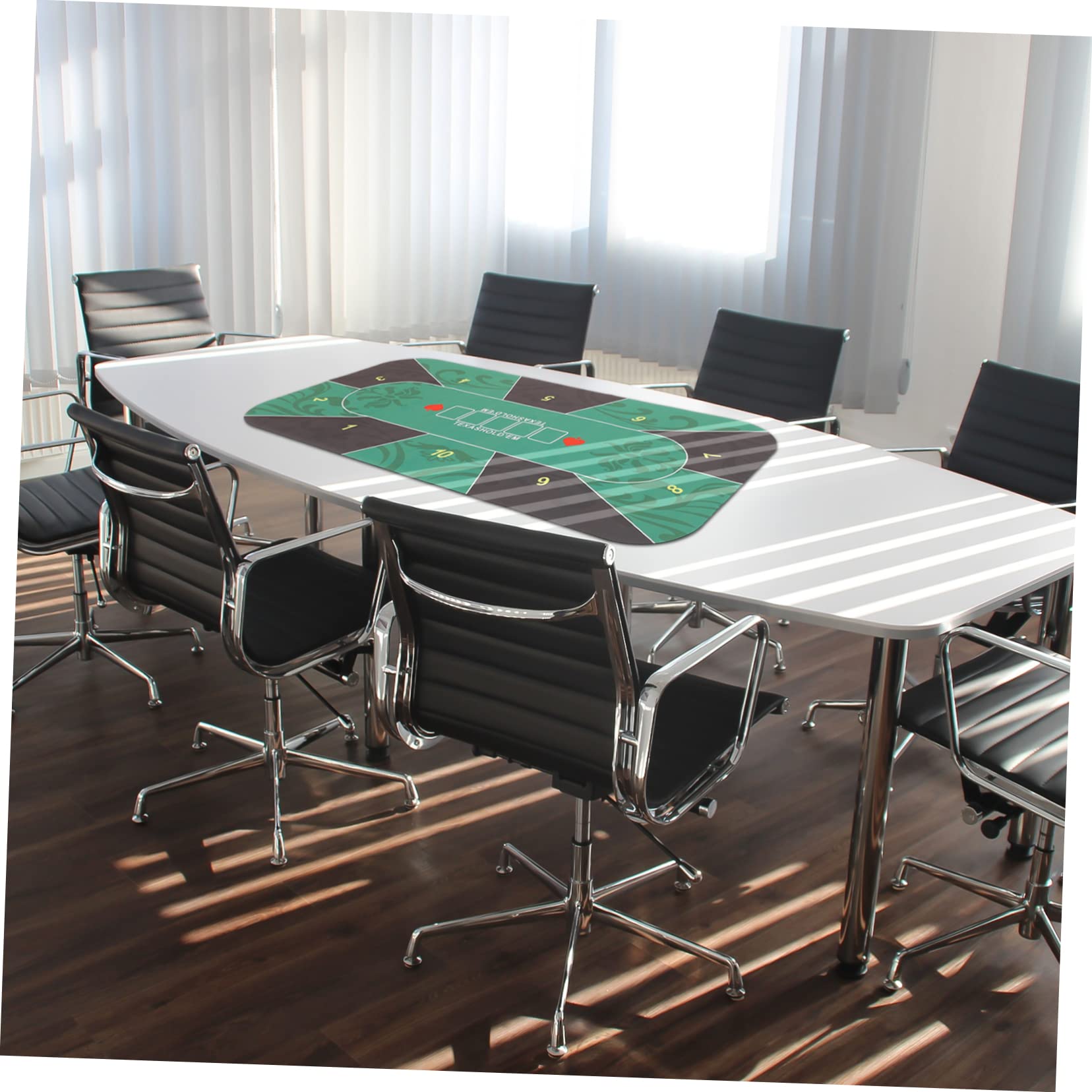 ibasenice rutschfeste Pokermatte aus Gummi für Pokertische Rechteckige Tischunterlage mit Geräuschreduzierung für Familien und Partyspiele Leicht zu Verstauen