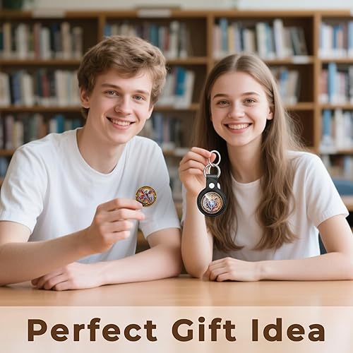 Miniatura 5 de Moneda de Arcángel de San Miguel con grabado en 3D, llavero de San Miguel con soporte de cuero