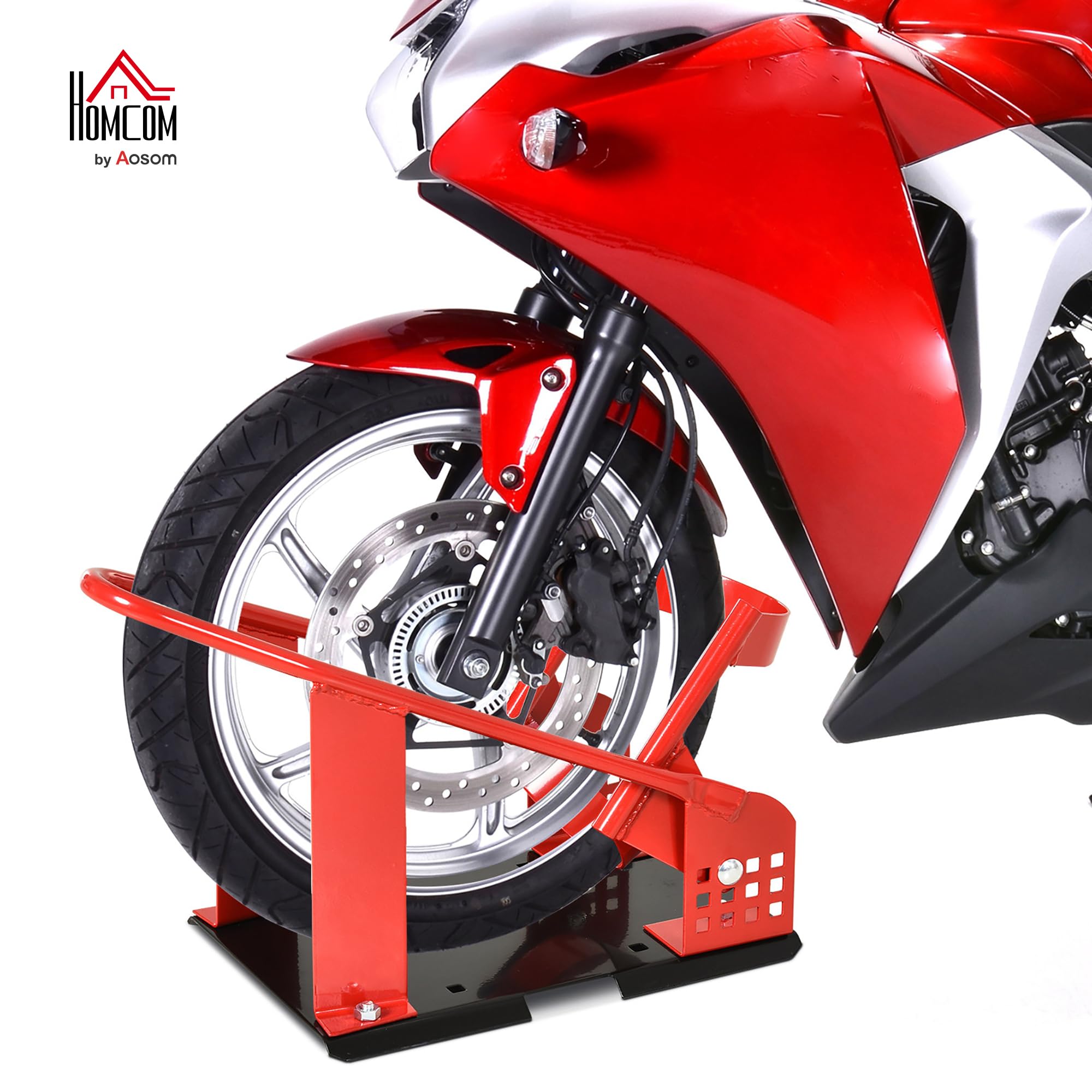 HOMCOM Koło motocyklowe 8-15,5 cm metalowy uchwyt na motocykl wstępnie wywiercone otwory do ciężarówki i przyczepy