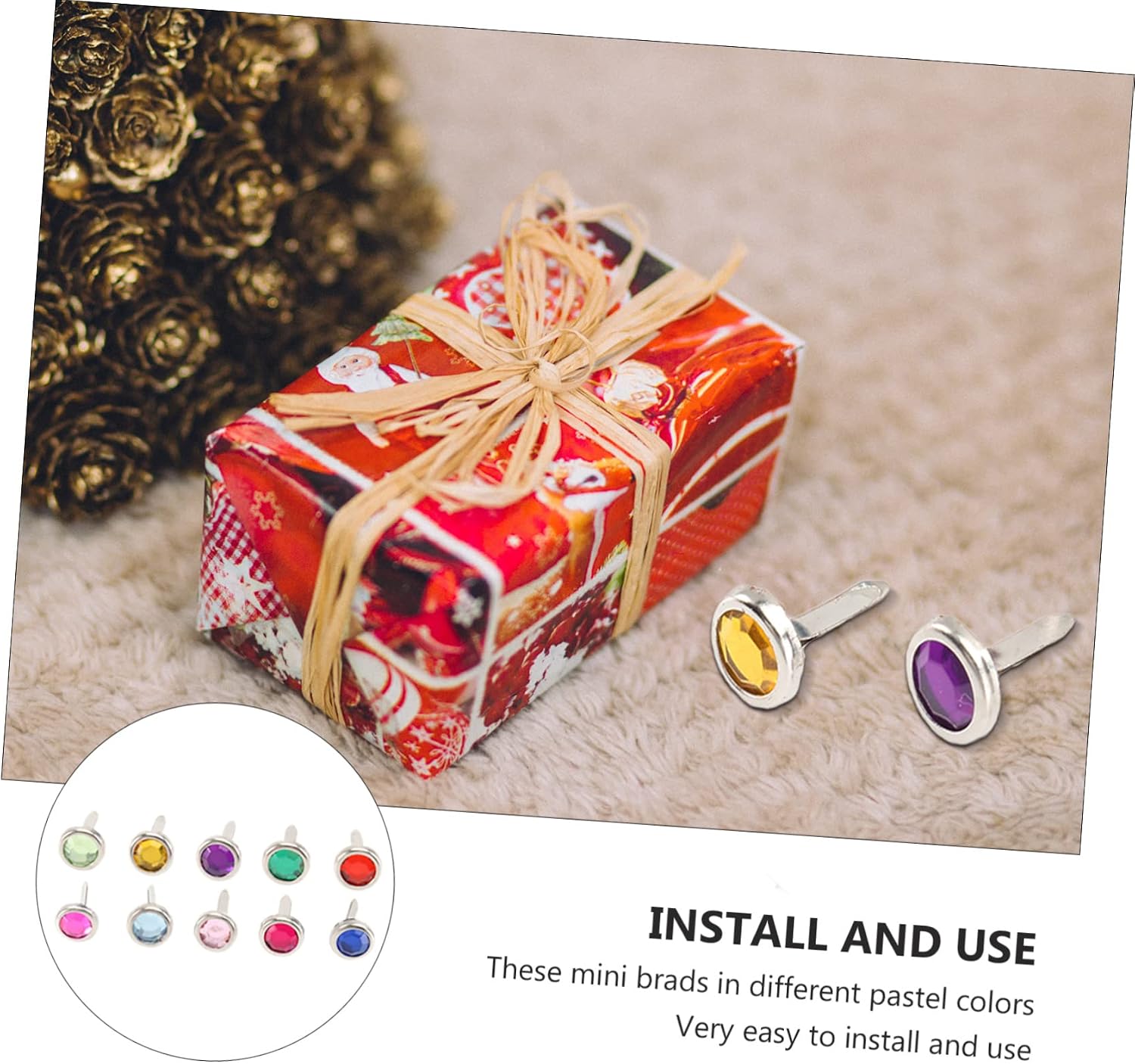 Uonlytech 100Pcs Mini Round Brads Durable Metal Paper Fasteners for Scrapbooking Crafting and DIY Projects Random Color for Paper Crafts and Photo Displays