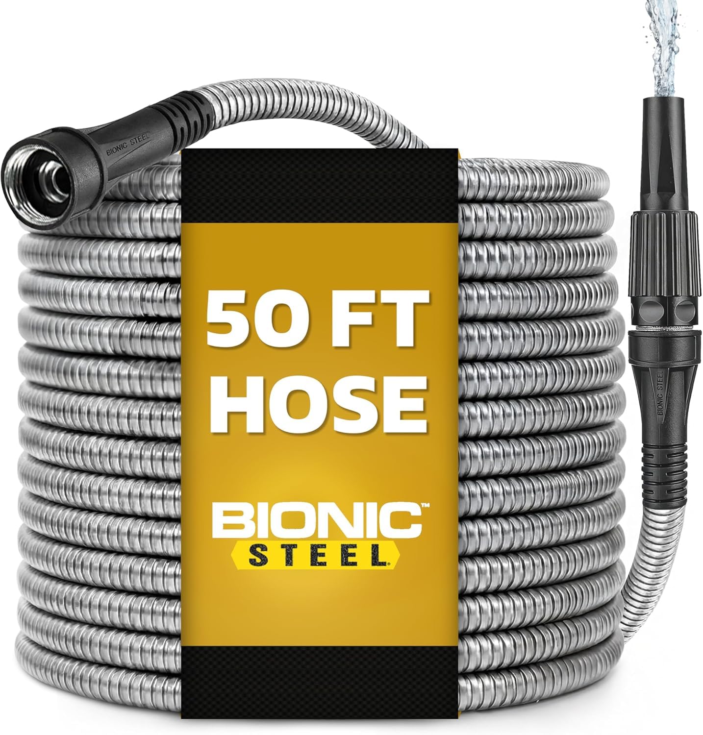 Bionic Steel Metal Garden Hose 25 Ft, Rust Proof 304 Stainless Steel Water Hose with Brass Fittings, Flexible & Heavy Duty Hose, Lightweight, Kink Free, Tuyau Arrosage - 2025 Model — view 11