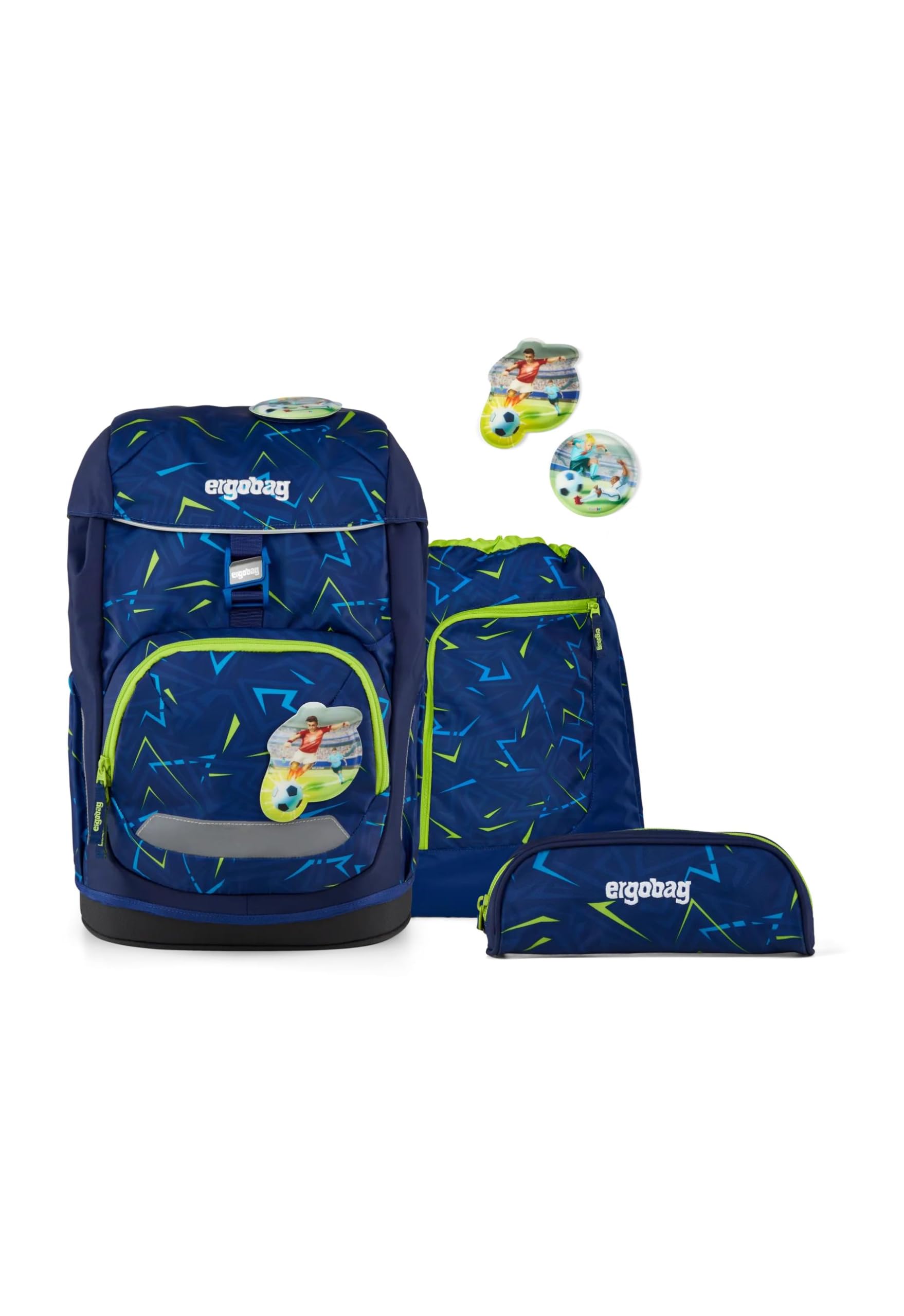 ergobag Elastyczny ergonomiczny lekki zestaw 24 litrów dla dziewczynek i chłopców, Przód Runbear - ciemnoniebieski, onesize, Zestaw do butów