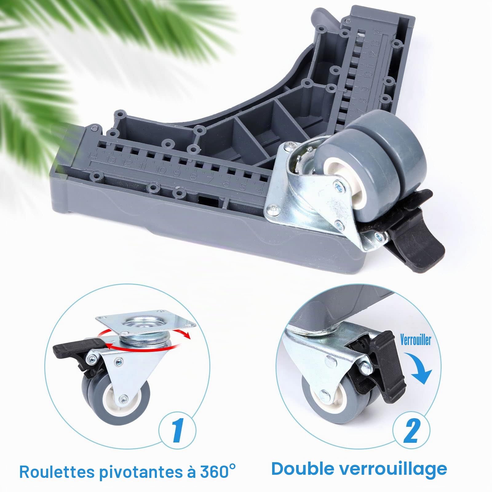 W B D WEIBIDA Support Machine à Laver 4 roulettes Verrouillables, Charge 200KG Socle Machine a Laver, Largeur Réglable de 40-62cm Support Électroménager pour Machine A Laver,Sèche-Linge,Réfrigérateur