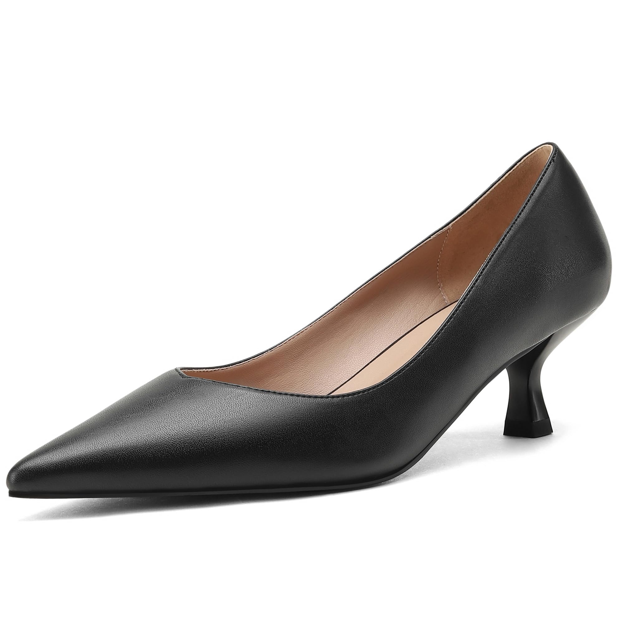 Kitten Heels for Women Pumps Pointed Closed Toe Heels 2 in Low Heel Comfy Formal Work Pumps
