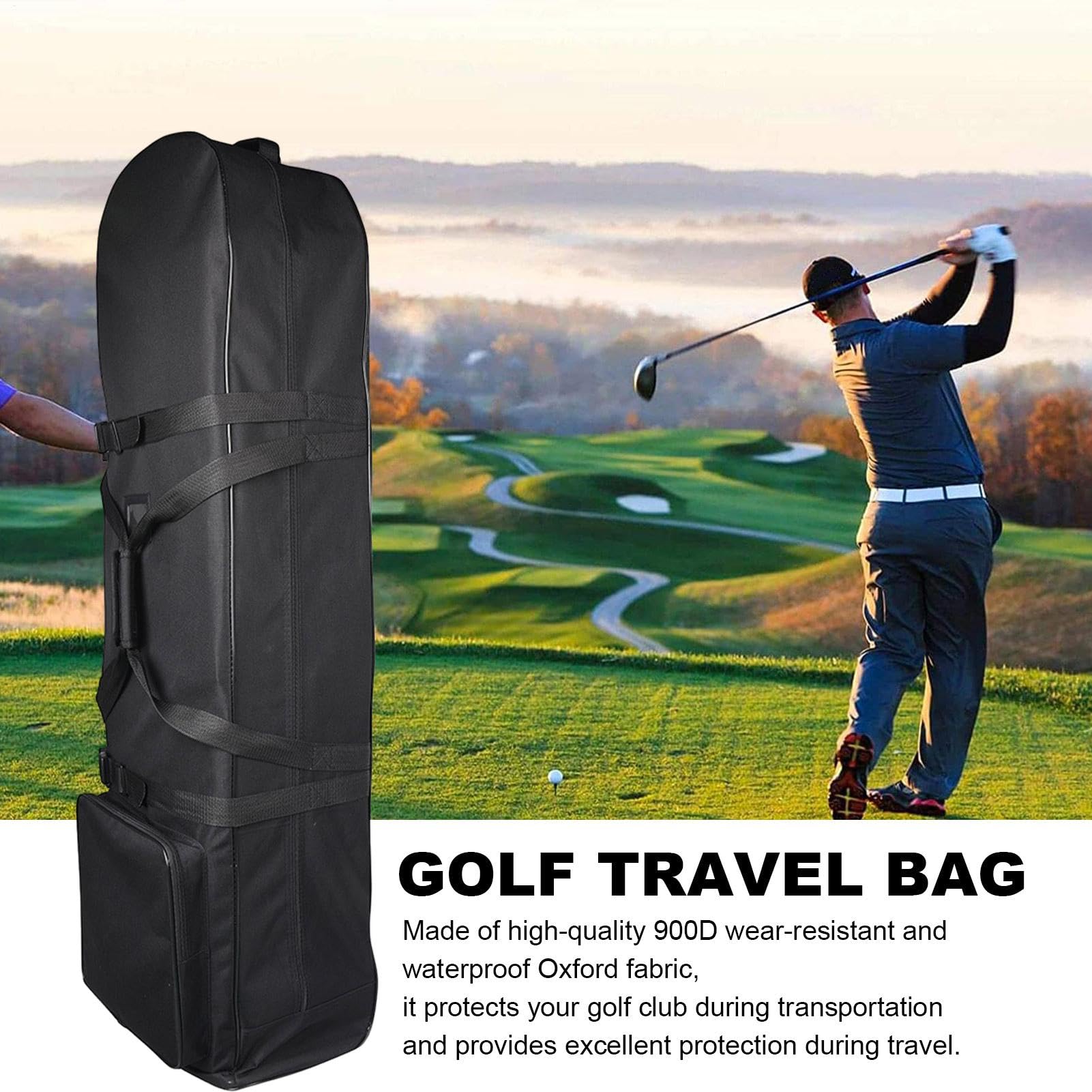 Sac de Voyage de Golf avec roulettes | Oxford 900D imperméable | Sac de Voyage léger et Grand pour protéger Vos Clubs en Toute sécurité pour Les Voyages sur Les terrains de Golf, Les Tournois et Les