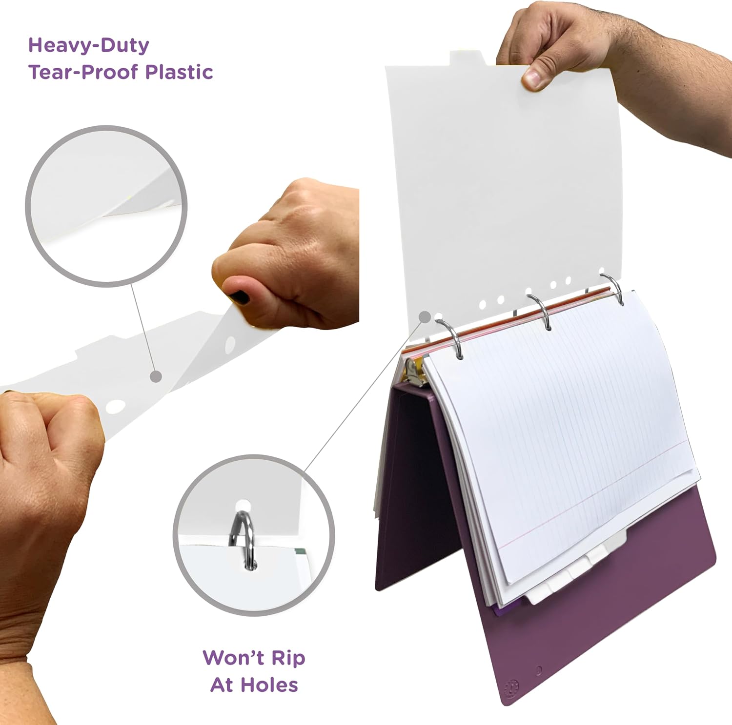 Carstens Heavy Duty Custom Binder Tabs, Includes 25 Plastic Index Divider Sets (White) | 9 Personalized Binder Divider Tabs Per Set | Durable, No-Tear Holes, Side Tabs | Made in USA, Woman-Owned