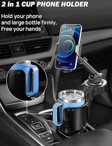 Miniatura 2 de JOYTUTUS Soporte de teléfono para automóvil, adaptador grande para teléfono celular de automóvil, brazo largo con rotación de 360 grados, compatible