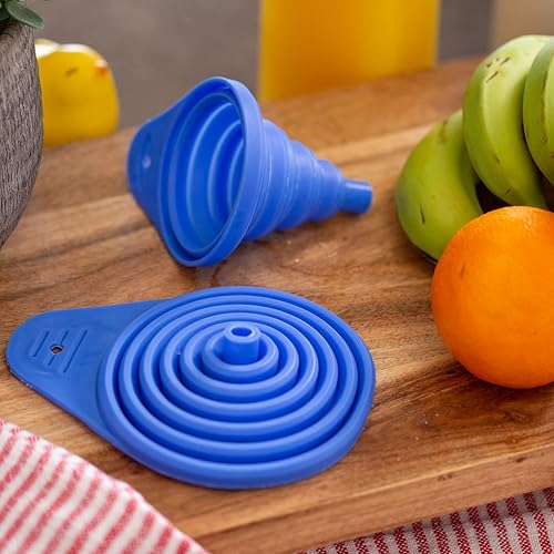 Miniatura 3 de Chef Craft Embudo plegable de plástico, 3 pulgadas de diámetro, azul