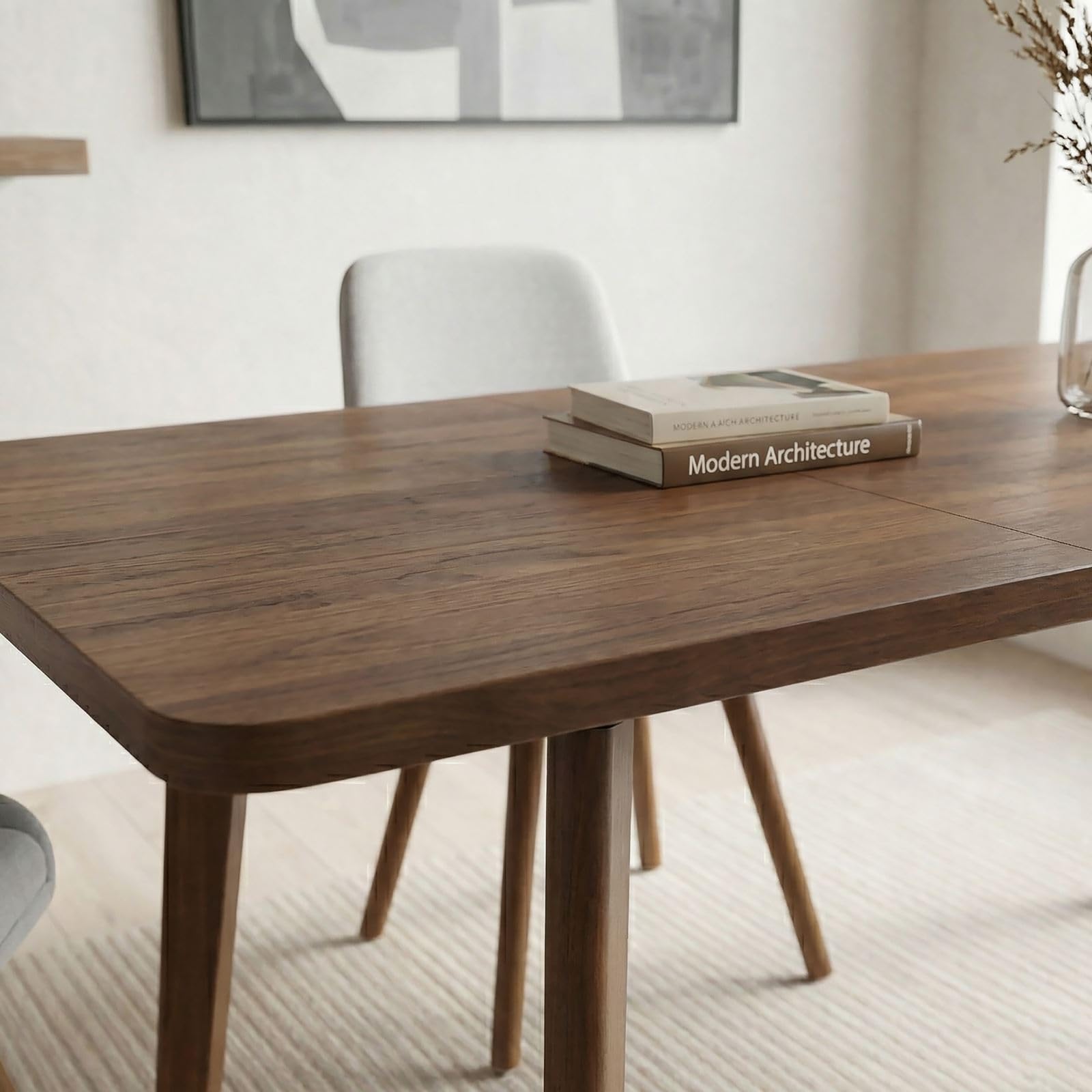 IDIMEX Esstisch NERI 140-180 x 80 cm ausziehbar, Nussbaum Finish - Esszimmertisch mit rechteckiger Tischplatte aus MDF, Tisch mit ausziehbarer Funktion, Küchentisch ideal für Essbereich.
