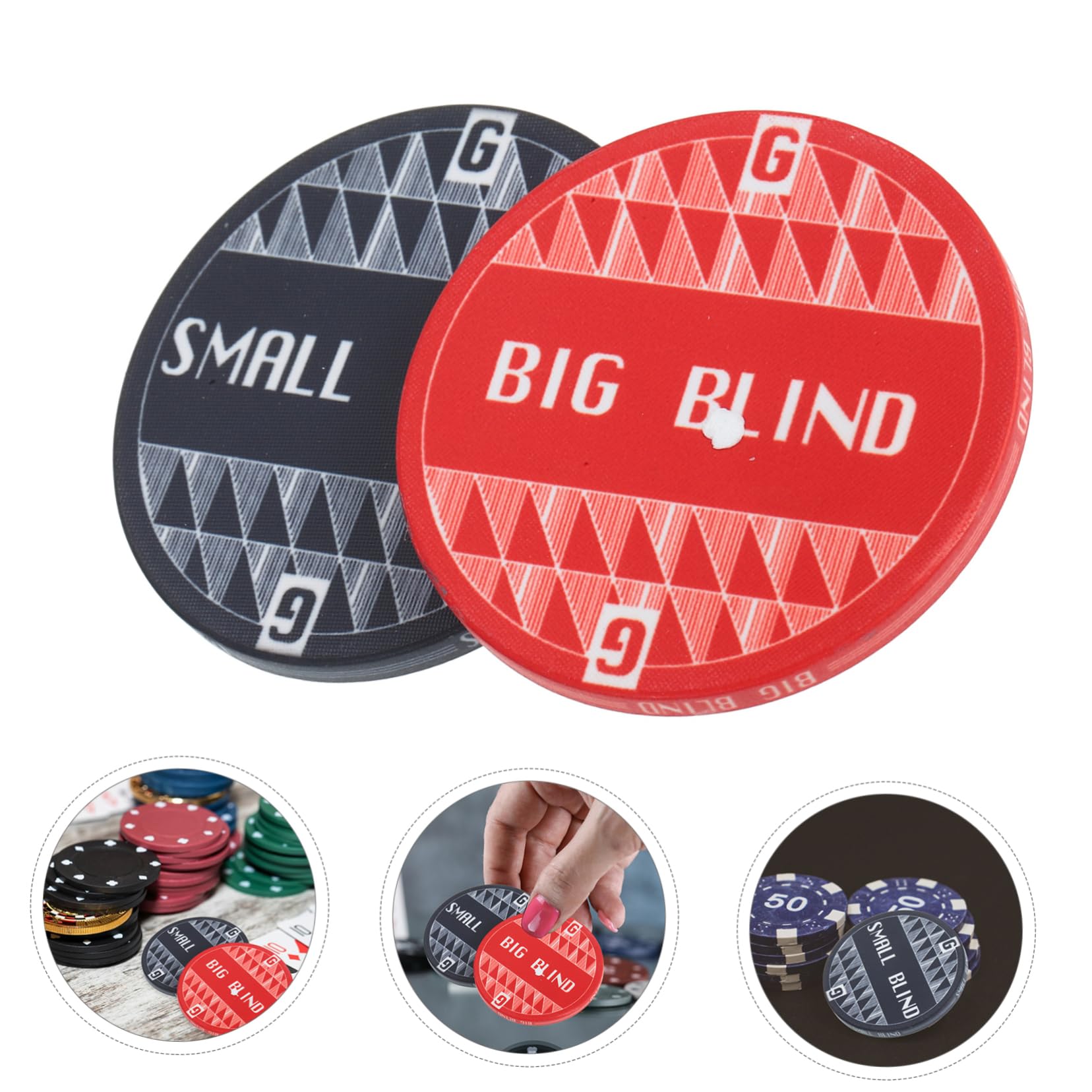 Abaodam 2pcs Ceramic Poker Guard Poker Card Dealer Button Chip Holder Game Accessory Chips Denominations