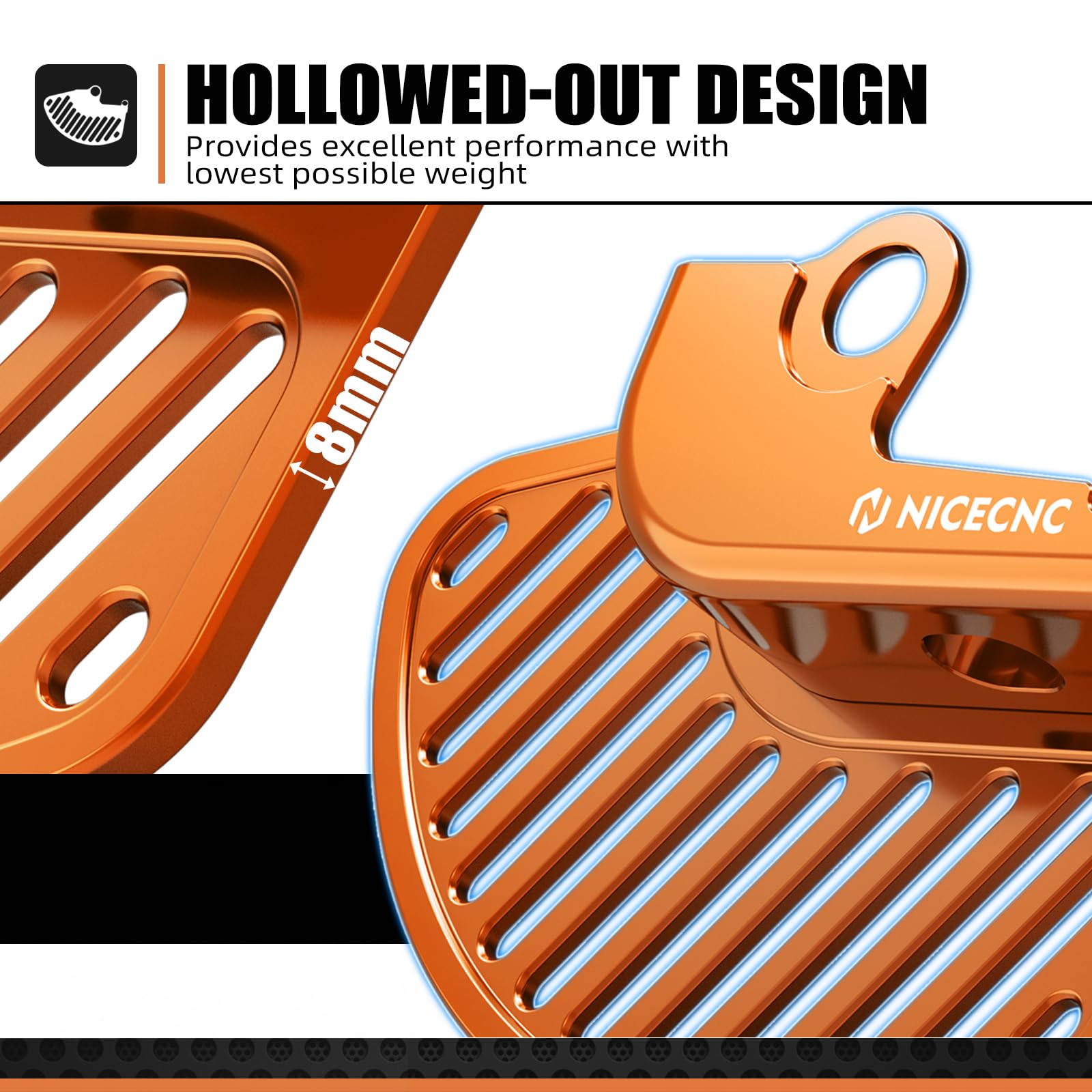 NICECNC Cubierta protectora de disco de rotor de freno delantero naranja compatible con KTM 300 EXC TPI 2019-2023 250 EXC-F 2017-2024 500 EXC-F 2016-2022 2024 125 XC 2021-2024 Ver ajuste
